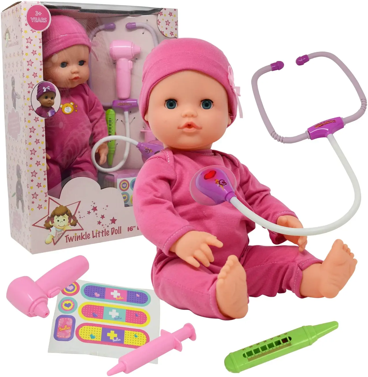Interactive 16” Baby Doll and Doctor Kit Set