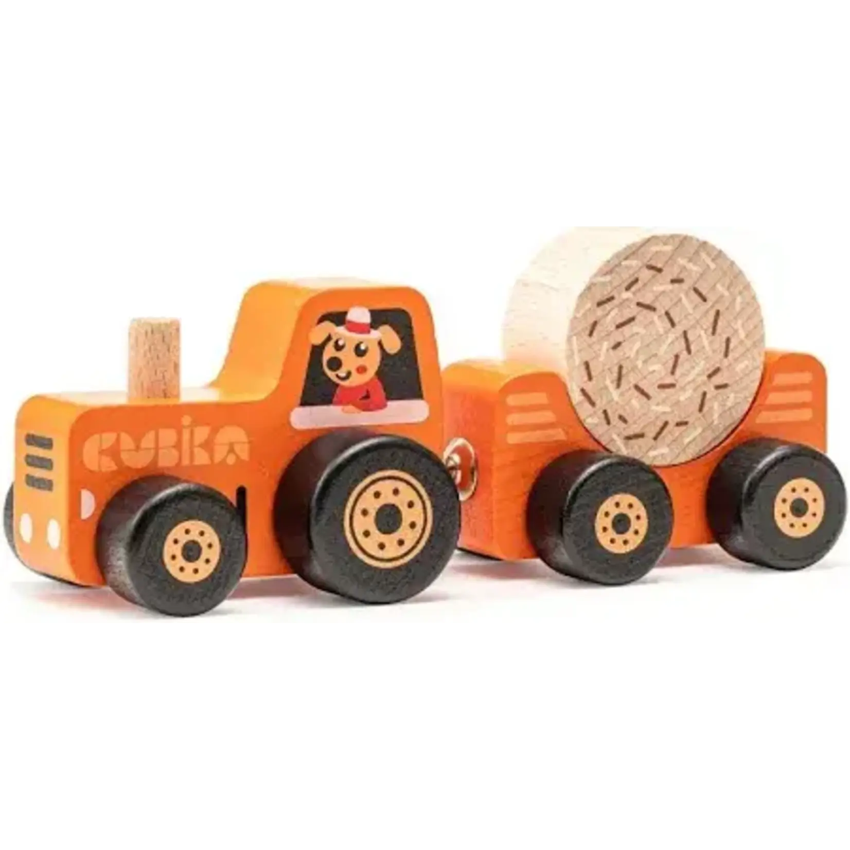 Toysmith Cubika Wooden Toy Tractor