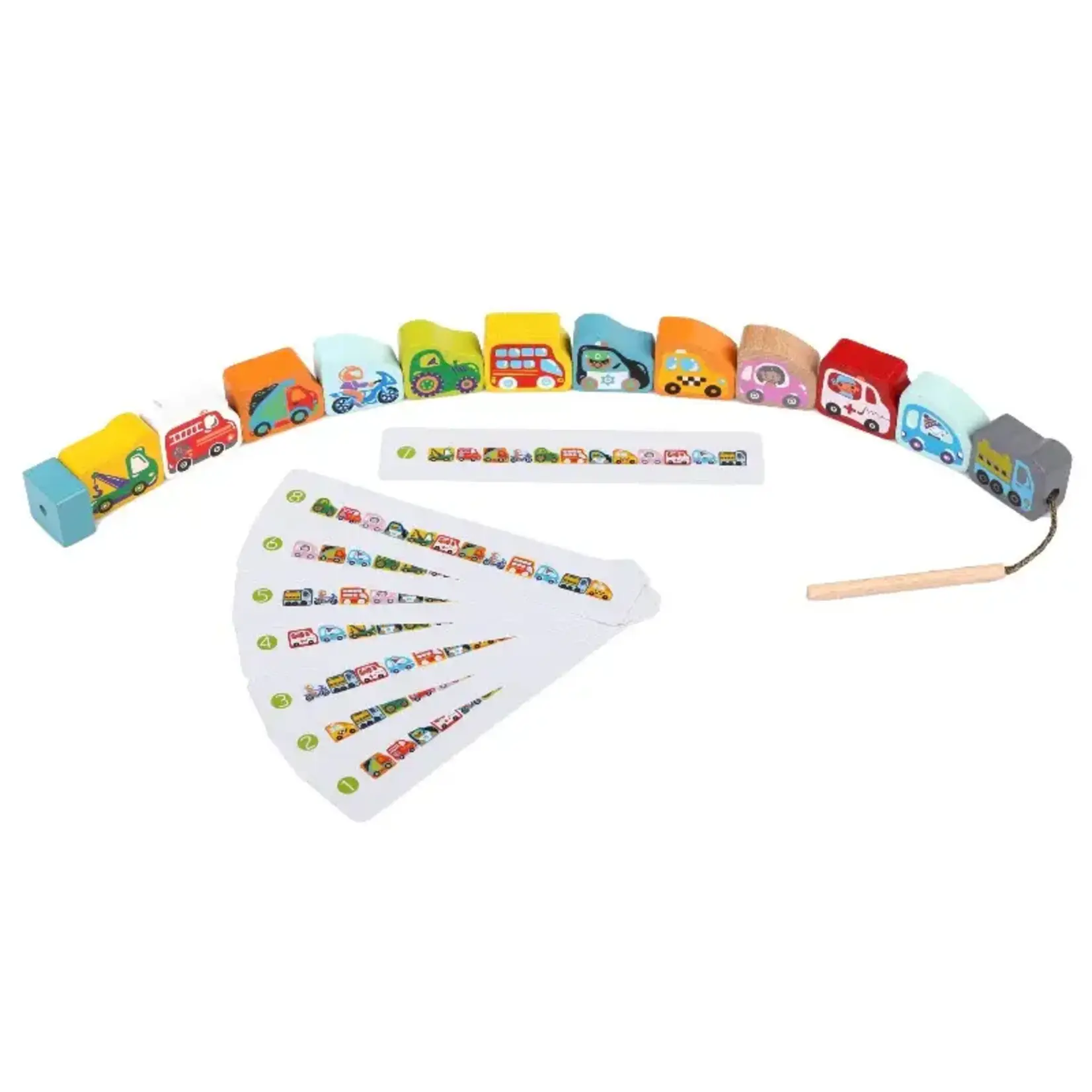 Toysmith Cubika Wooden Lacing Toy Cars