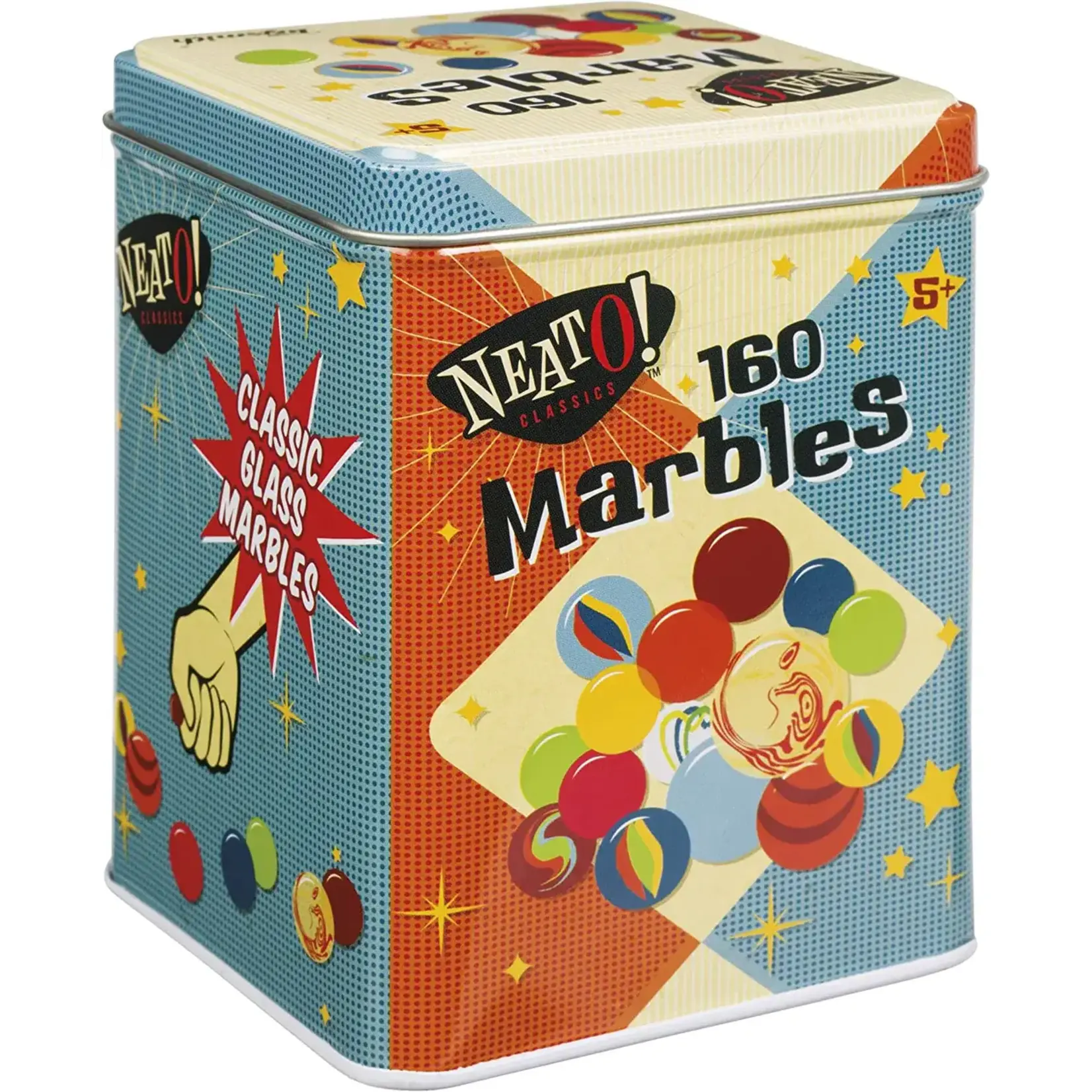 Toysmith Tin of 160 Classic Glass Marbles