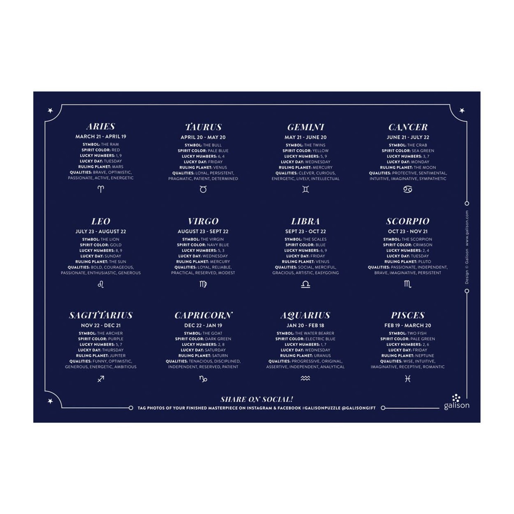 Galison Astrology 1000 Piece Foil Puzzle