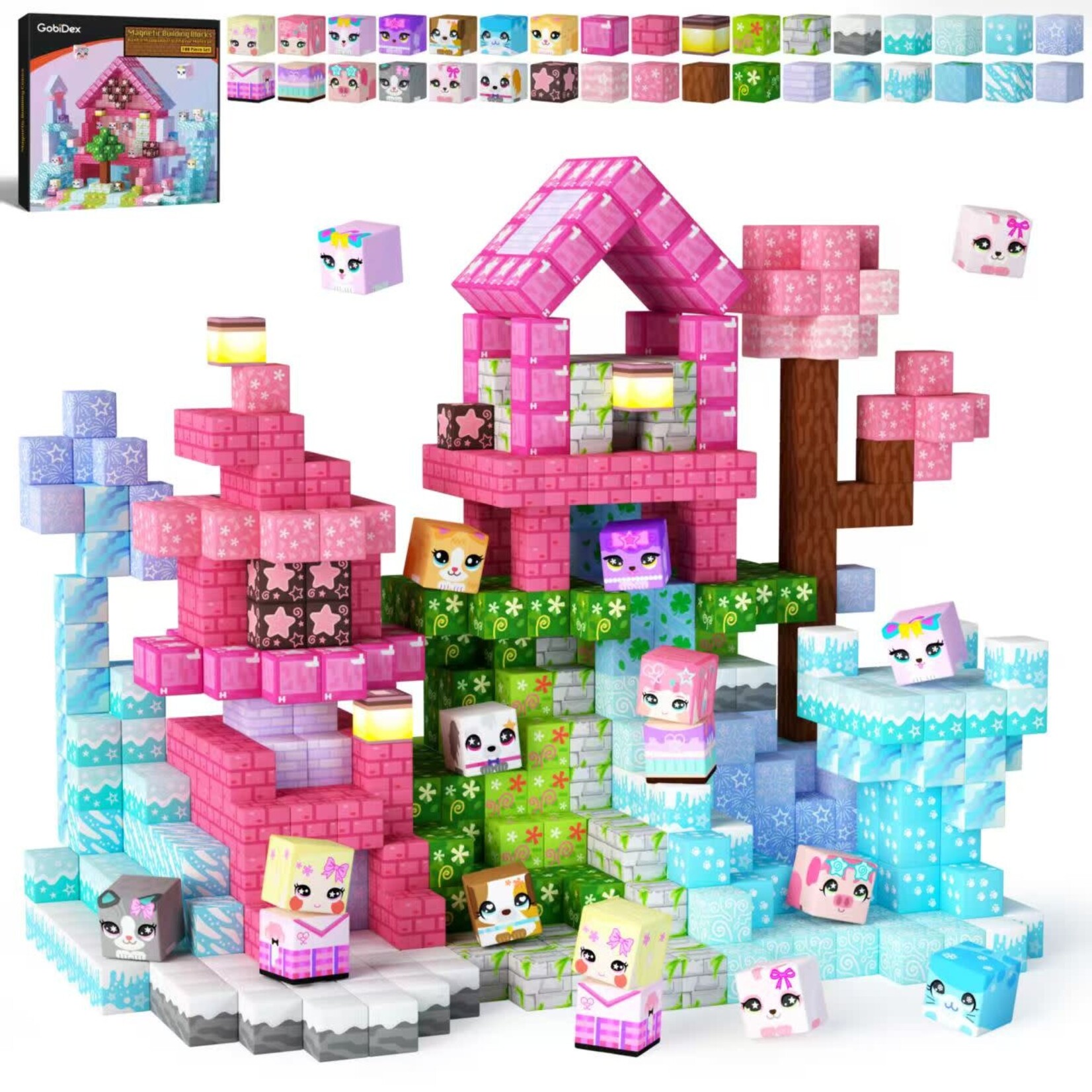 GobiDex 2cm 200PCS Elf Theme Magnetic Building Blocks