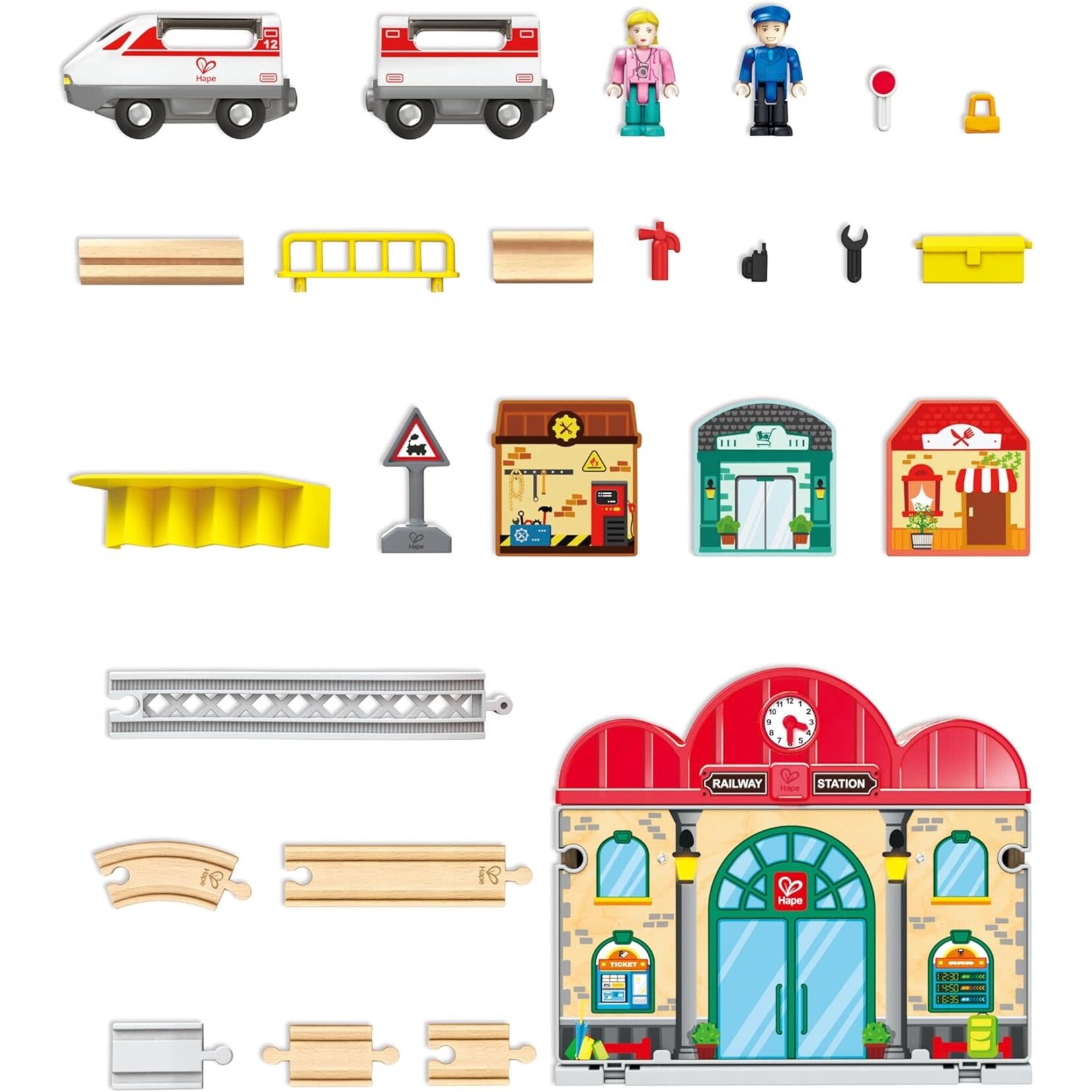 Hape Portable Train Station Set