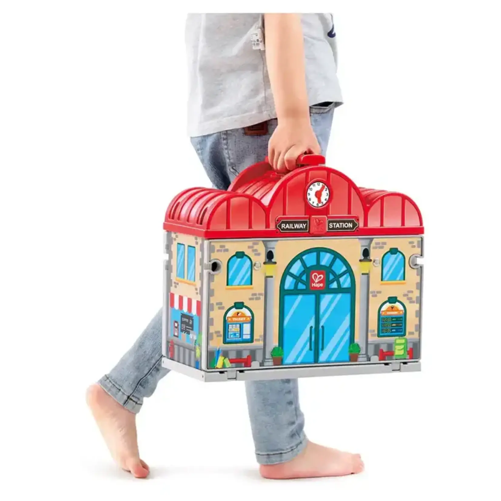 Hape Portable Train Station Set