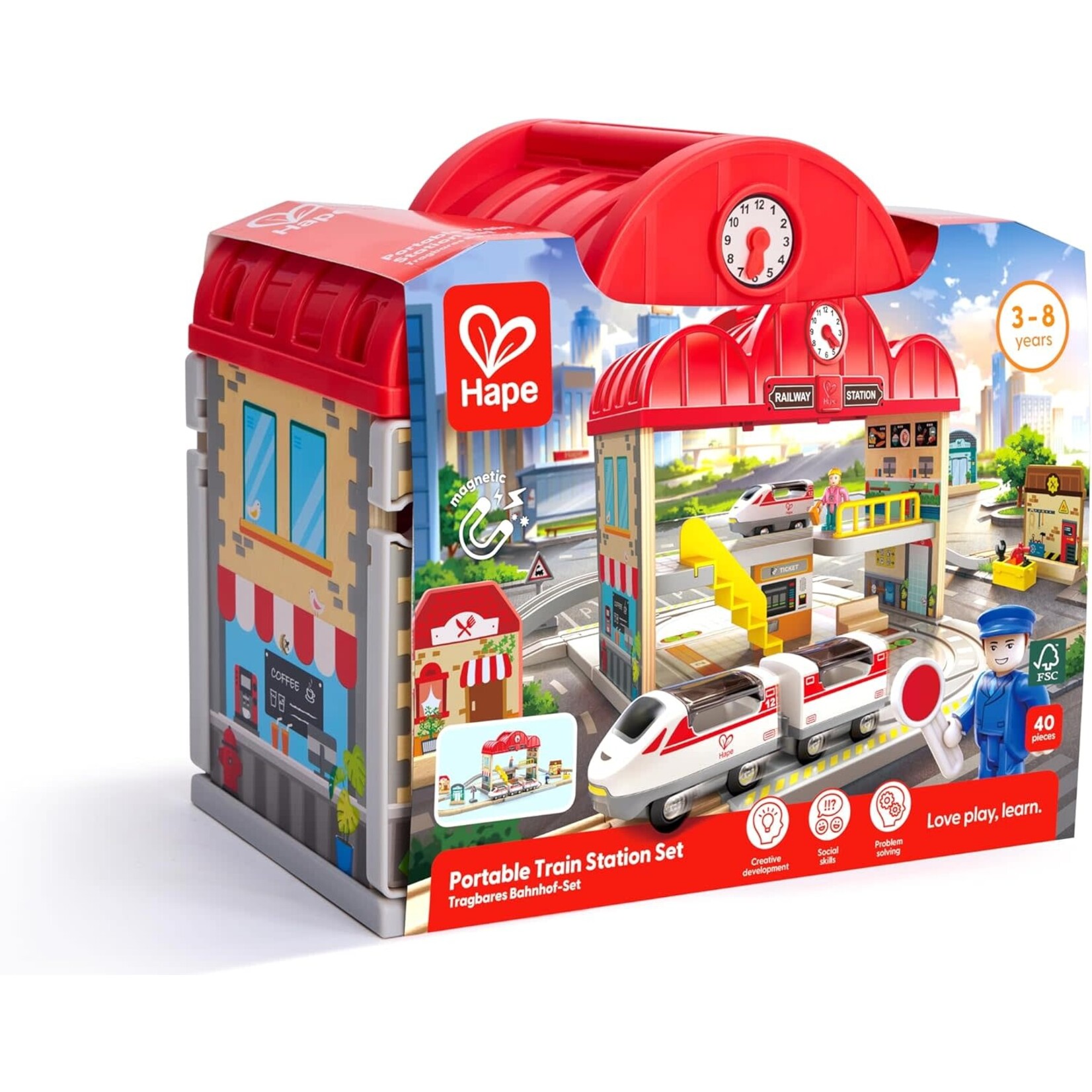 Hape Portable Train Station Set