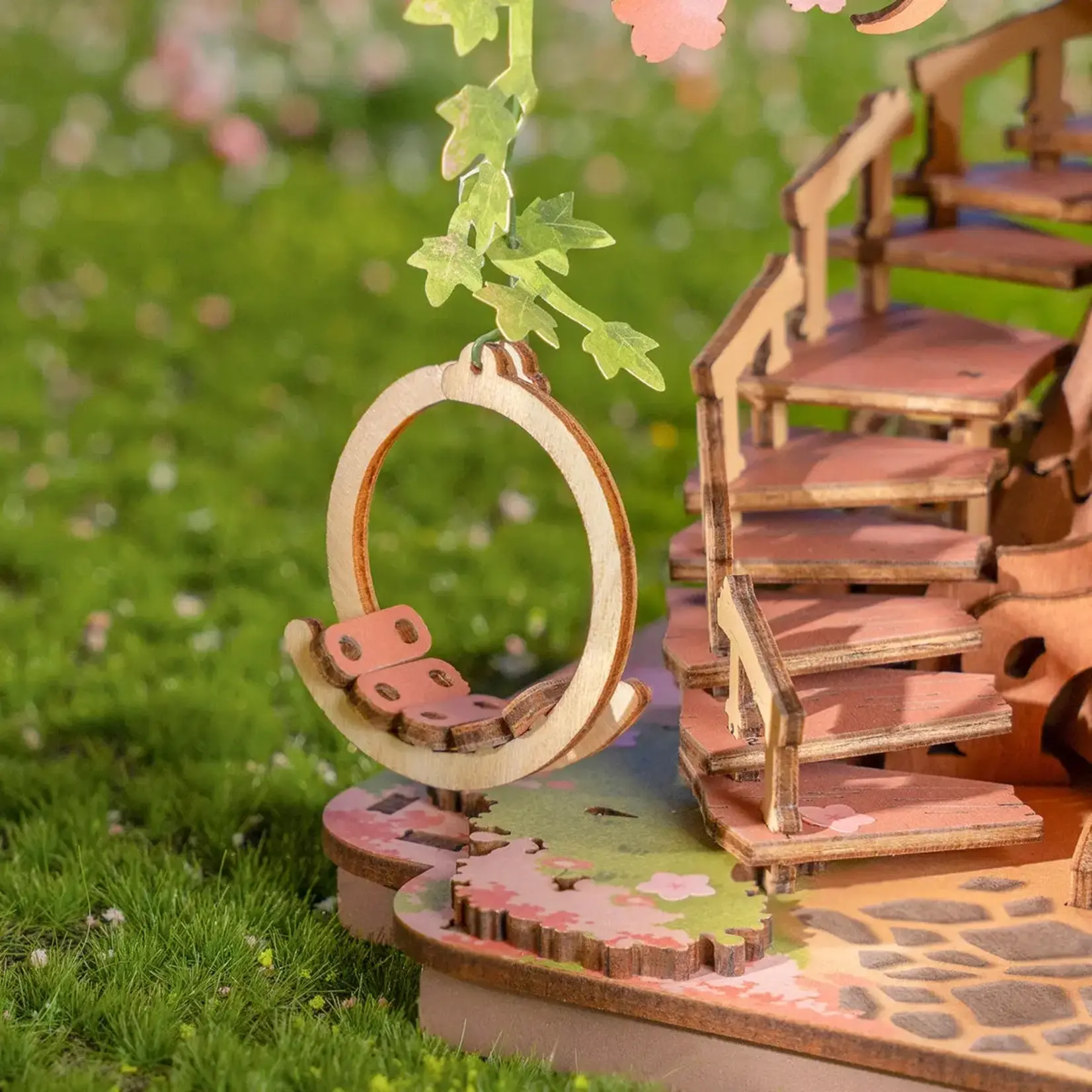DIY Wooden Puzzle: Sakura Tree House