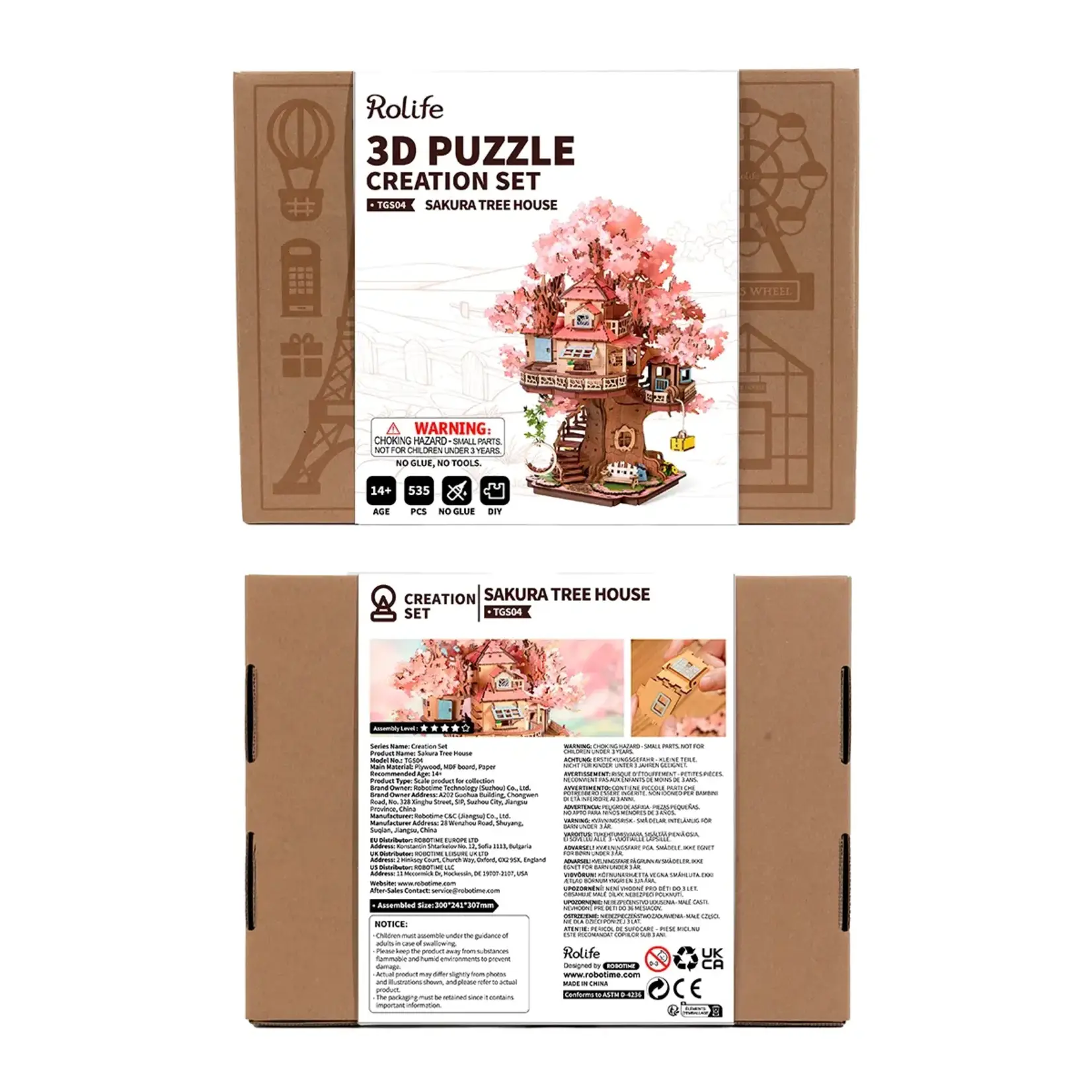 DIY Wooden Puzzle: Sakura Tree House