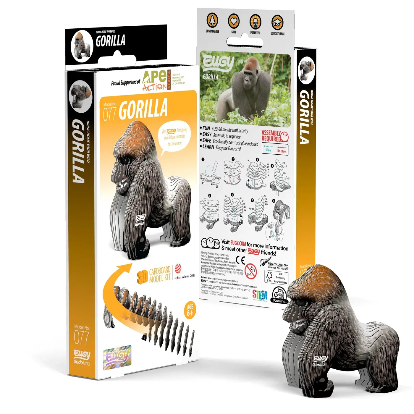 Eugy - Gorilla 3D Puzzle