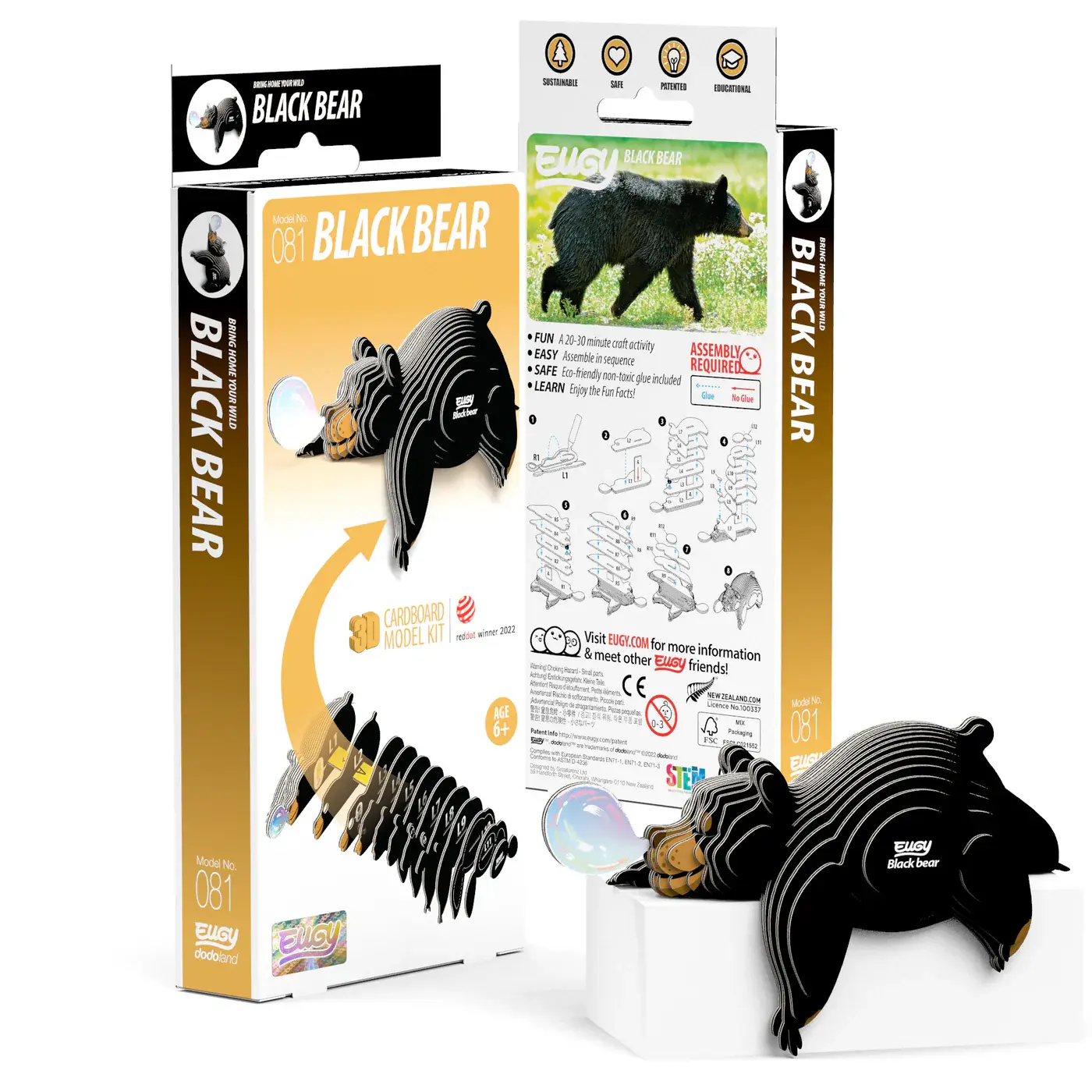 Eugy - Black Bear 3D Puzzle
