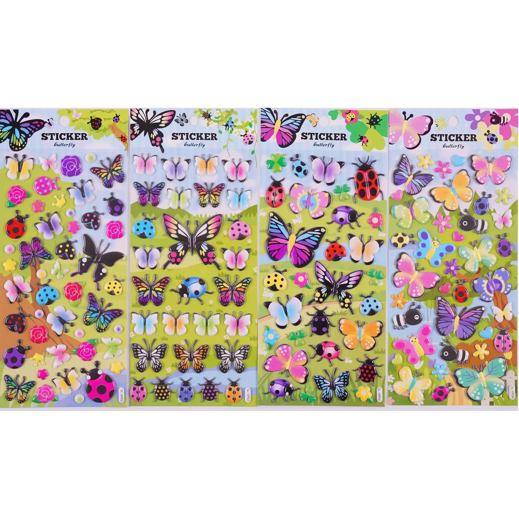 Assorted Puffy Stickers (Single Sheet) Butterflies
