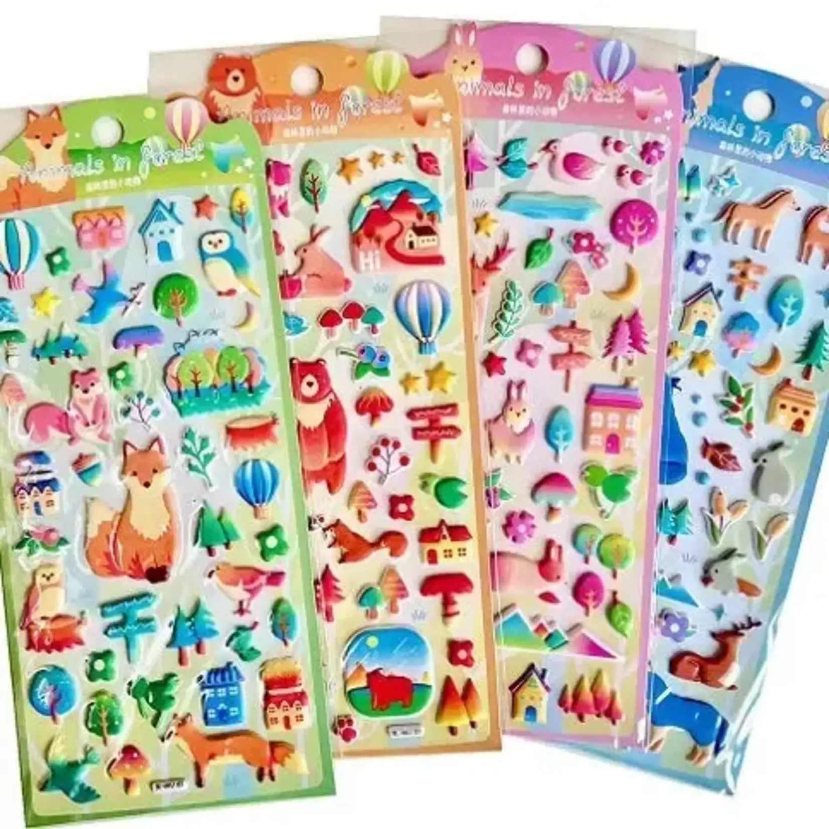 Assorted Puffy Stickers (Single Sheet) Forest Animals
