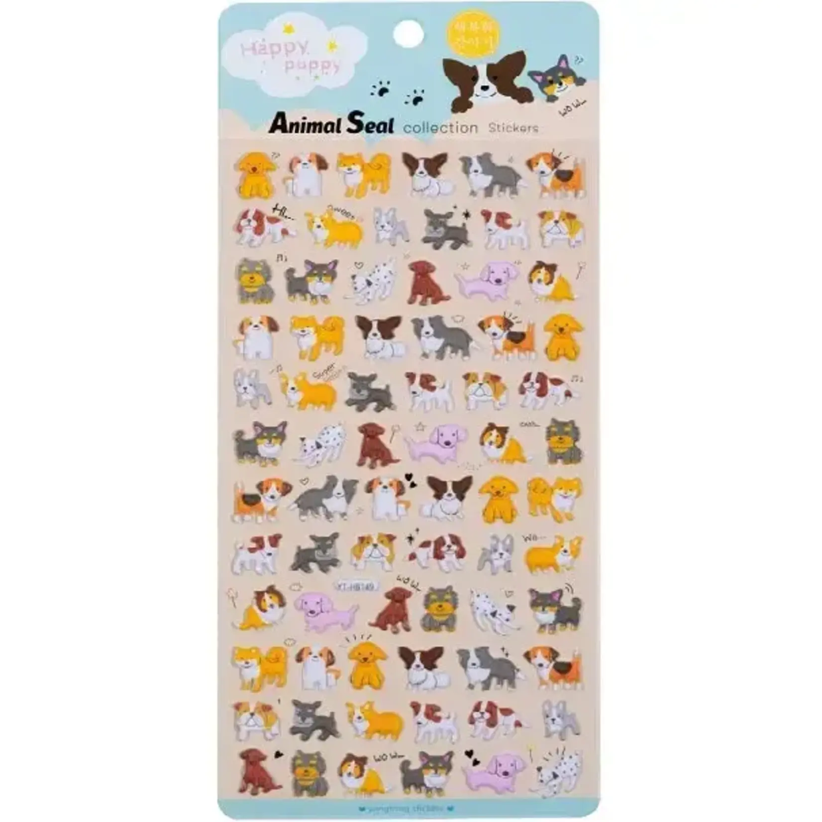 Assorted Puffy Stickers (Single Sheet) Happy Puppy
