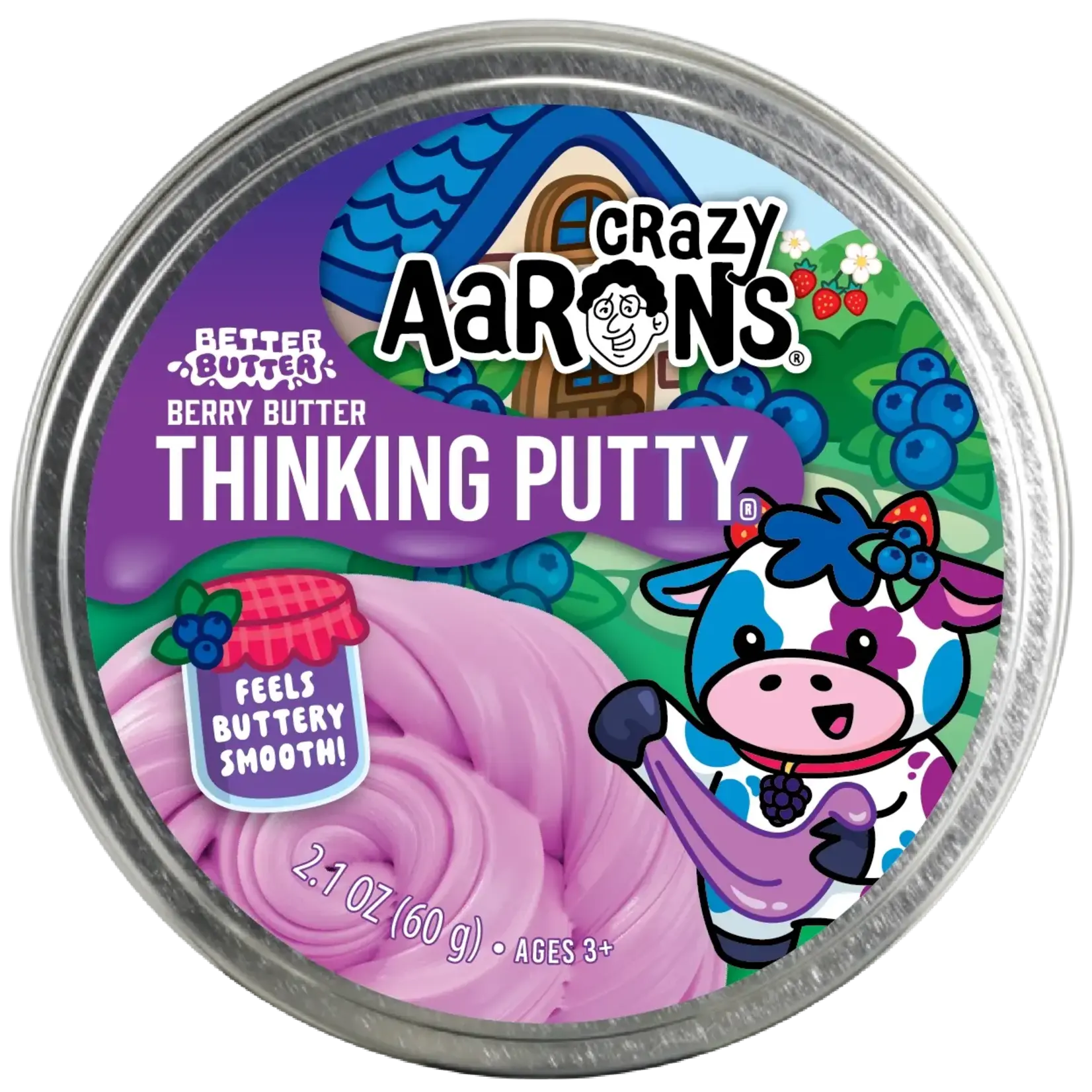 Crazy Aaron's Thinking Putty Better Butter Thinking Putty Tin - Berry Butter