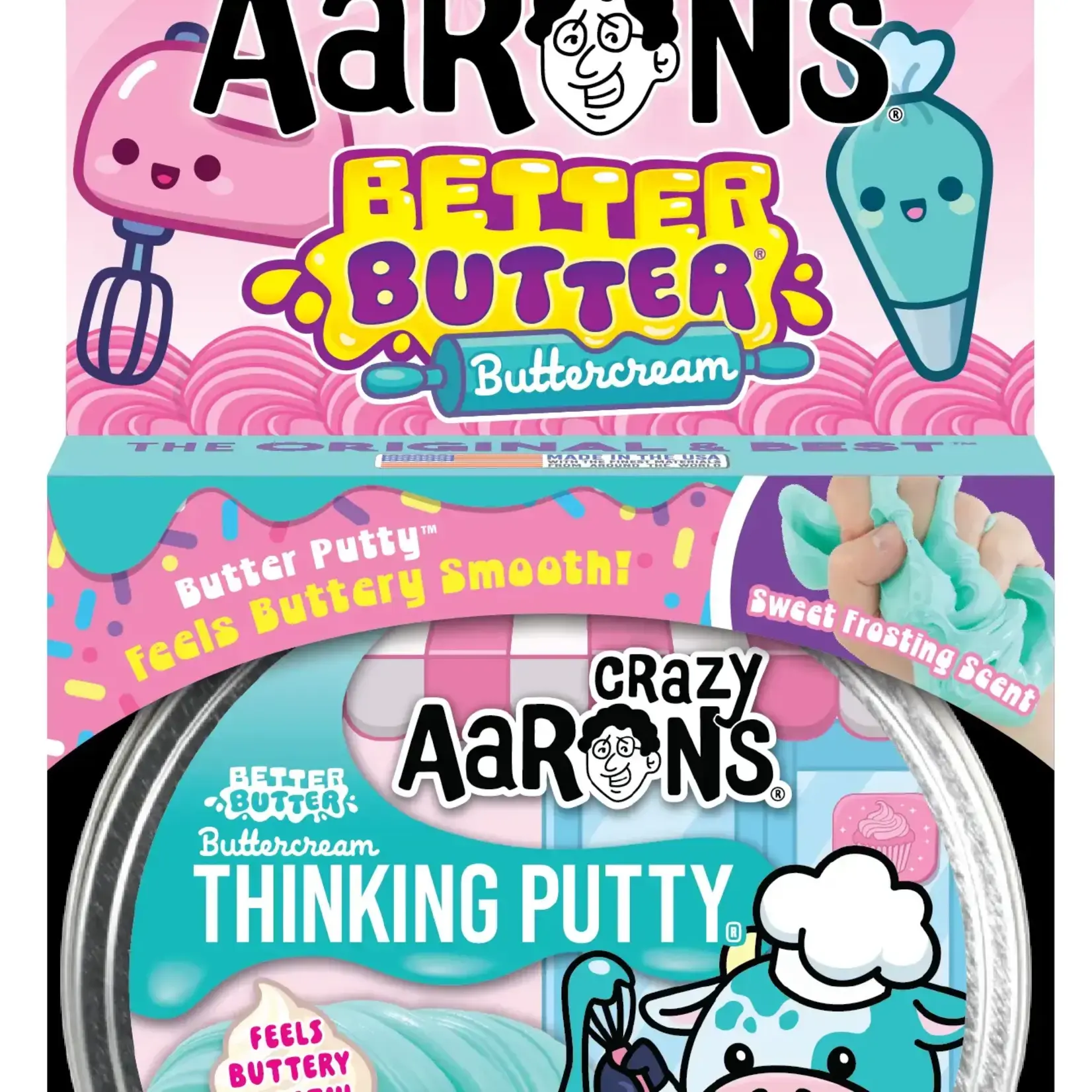 Crazy Aaron's Thinking Putty Better Butter Thinking Putty Tin - Buttercream Blue
