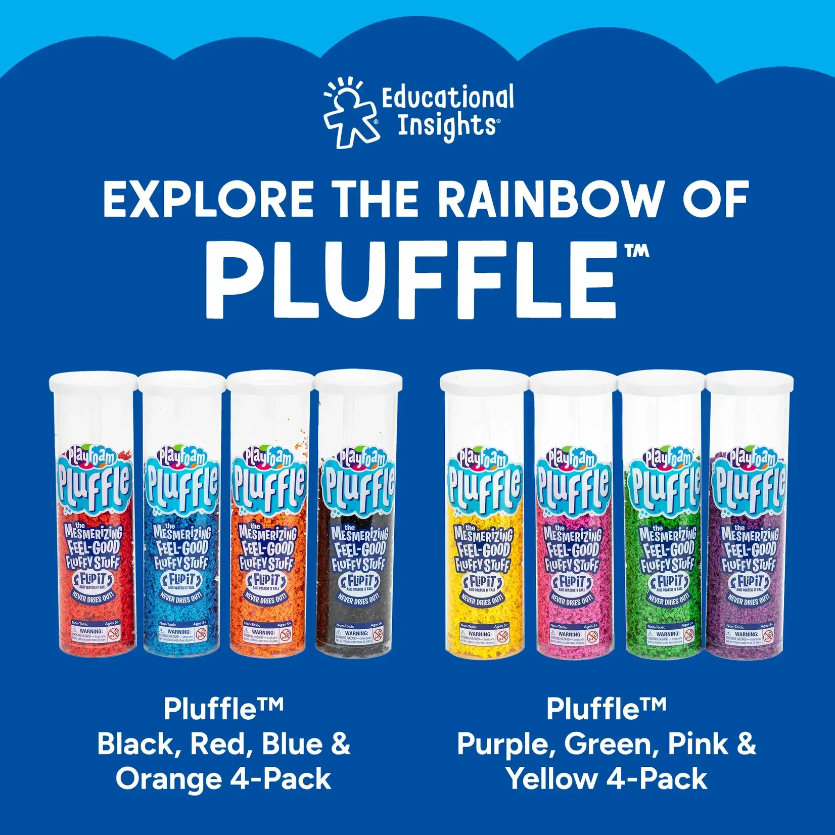 Educational Insights Pluffle Playfoam Glow in the Dark Pink and Green