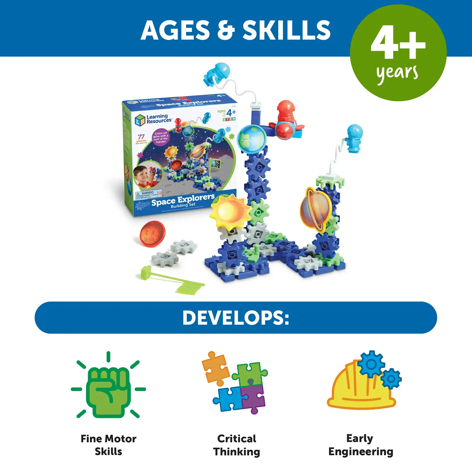 Learning Resources Gears! Gears! Gears! Space Explorers Building Set