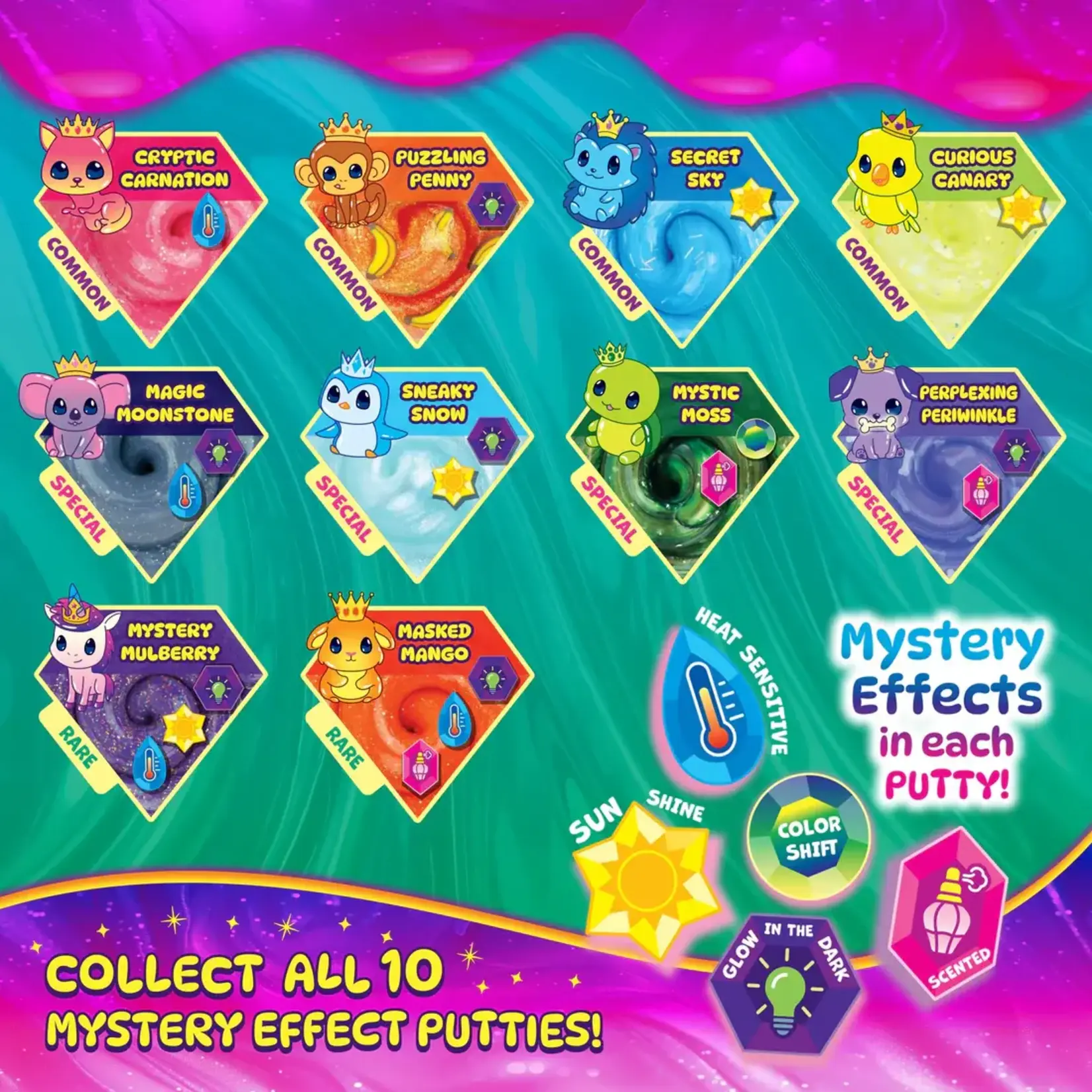 Crazy Aaron's Thinking Putty Treasure Reveal Mystery Effects Mini Putty