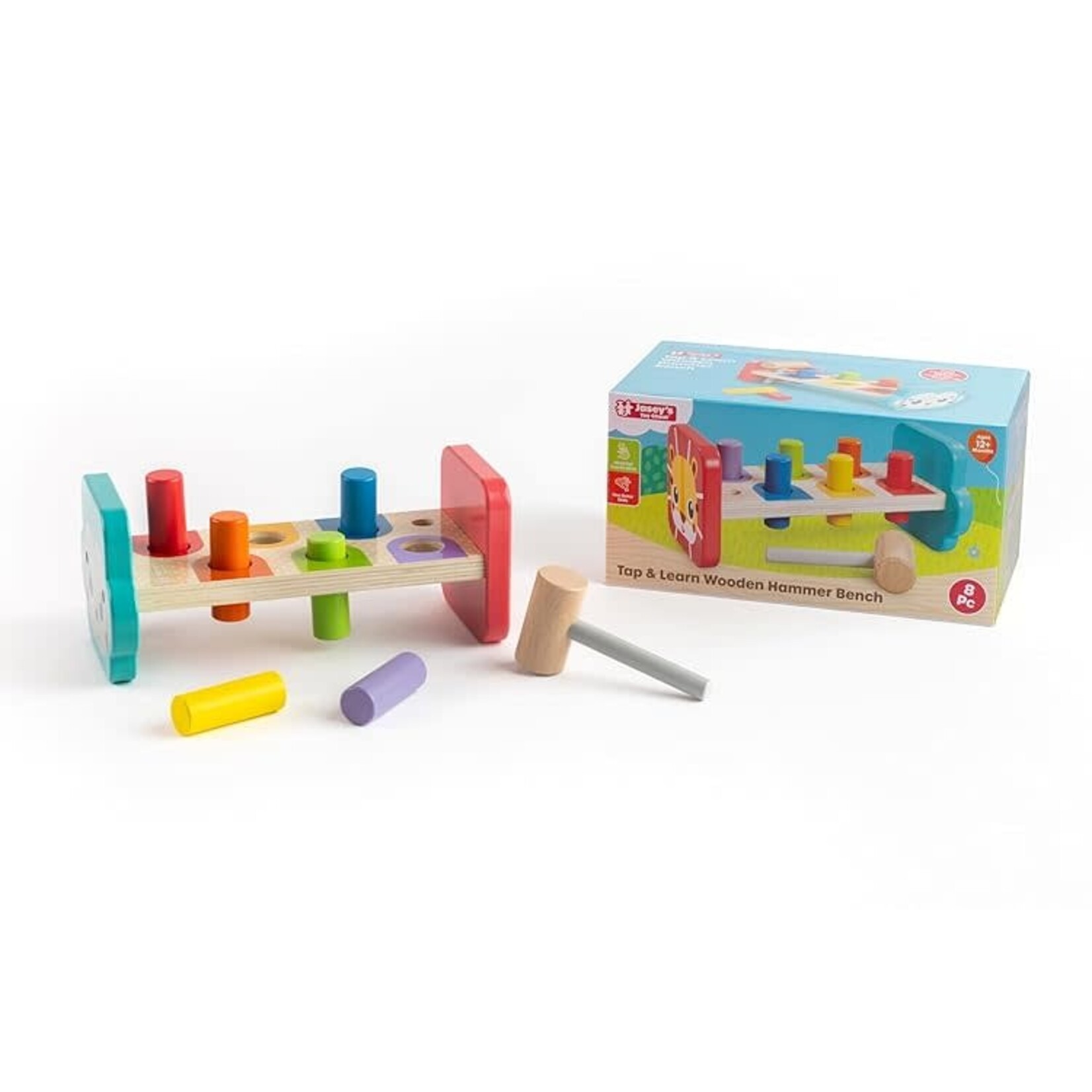 Jasey's Toy Chest Tap and Learn Wooden Hammer Bench