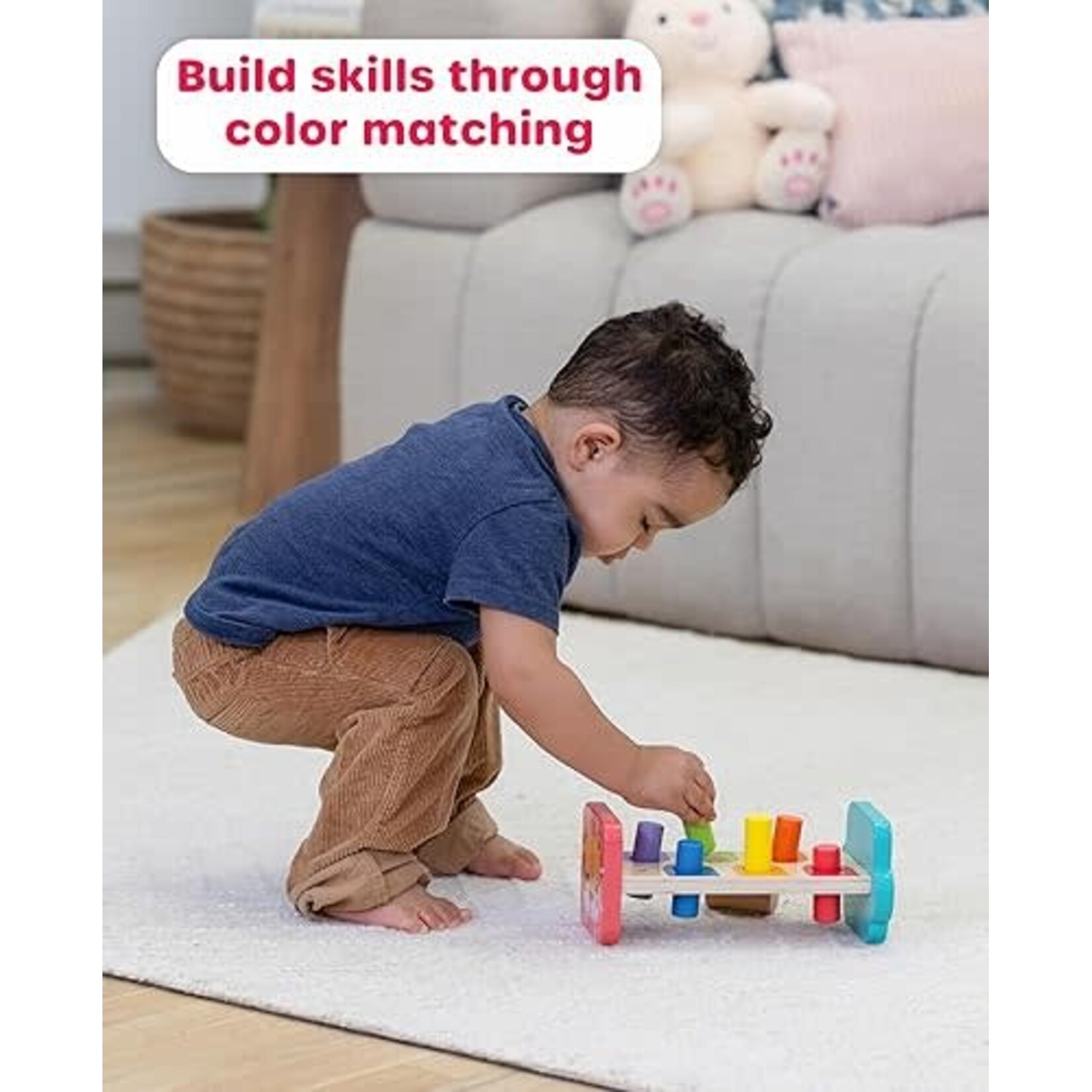 Jasey's Toy Chest Tap and Learn Wooden Hammer Bench