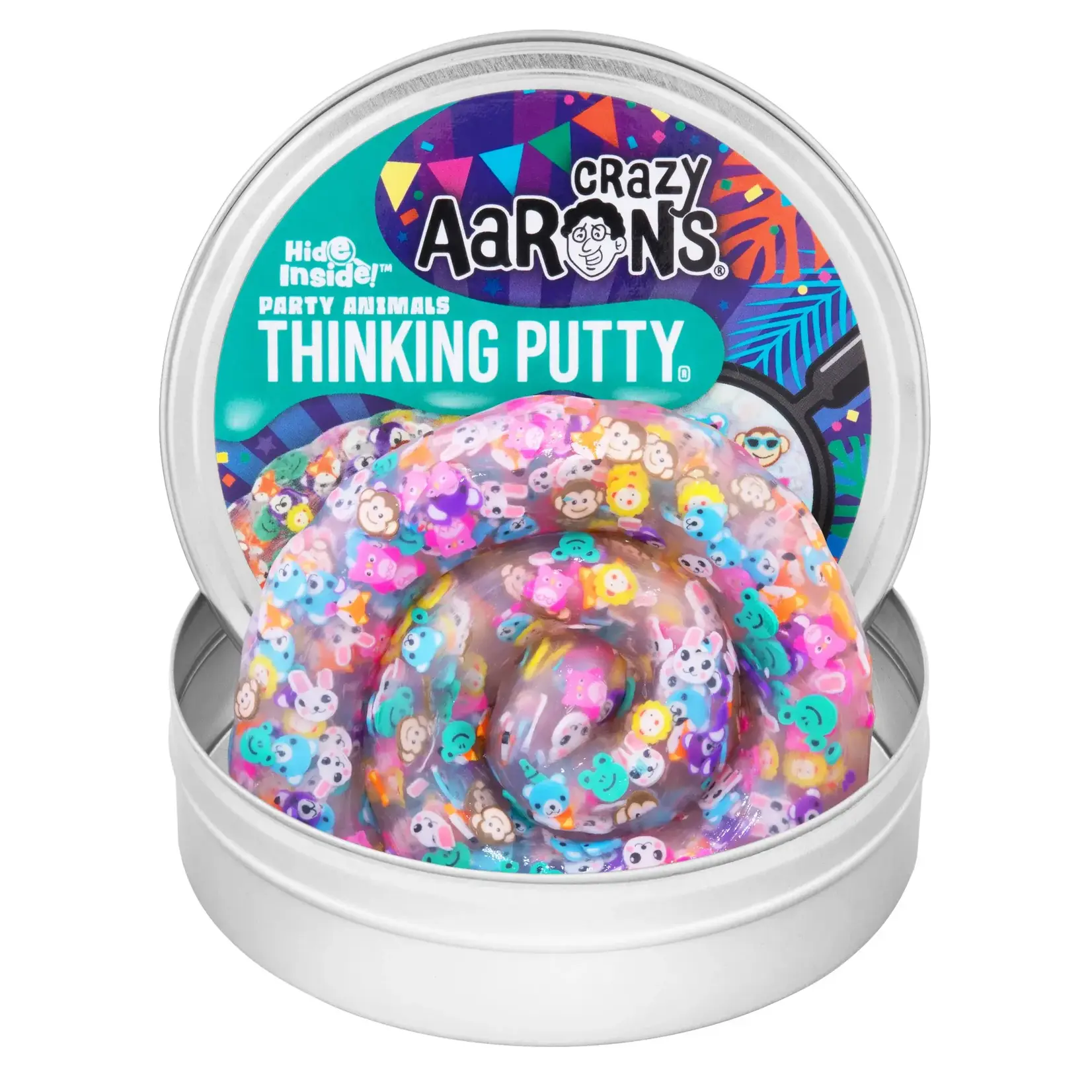 Crazy Aaron's Thinking Putty Party Animals Thinking Putty Tin
