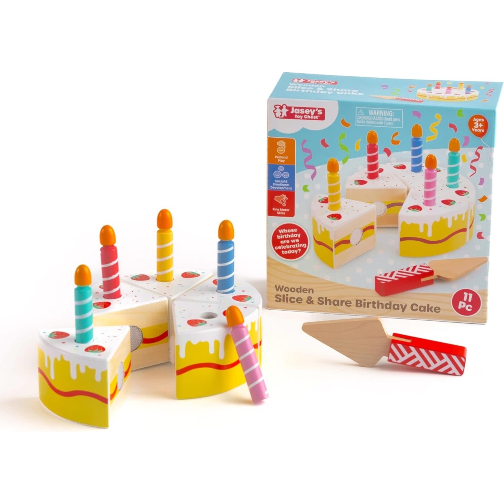 Jasey's Toy Chest Wooden Slice & Share Birthday Cake