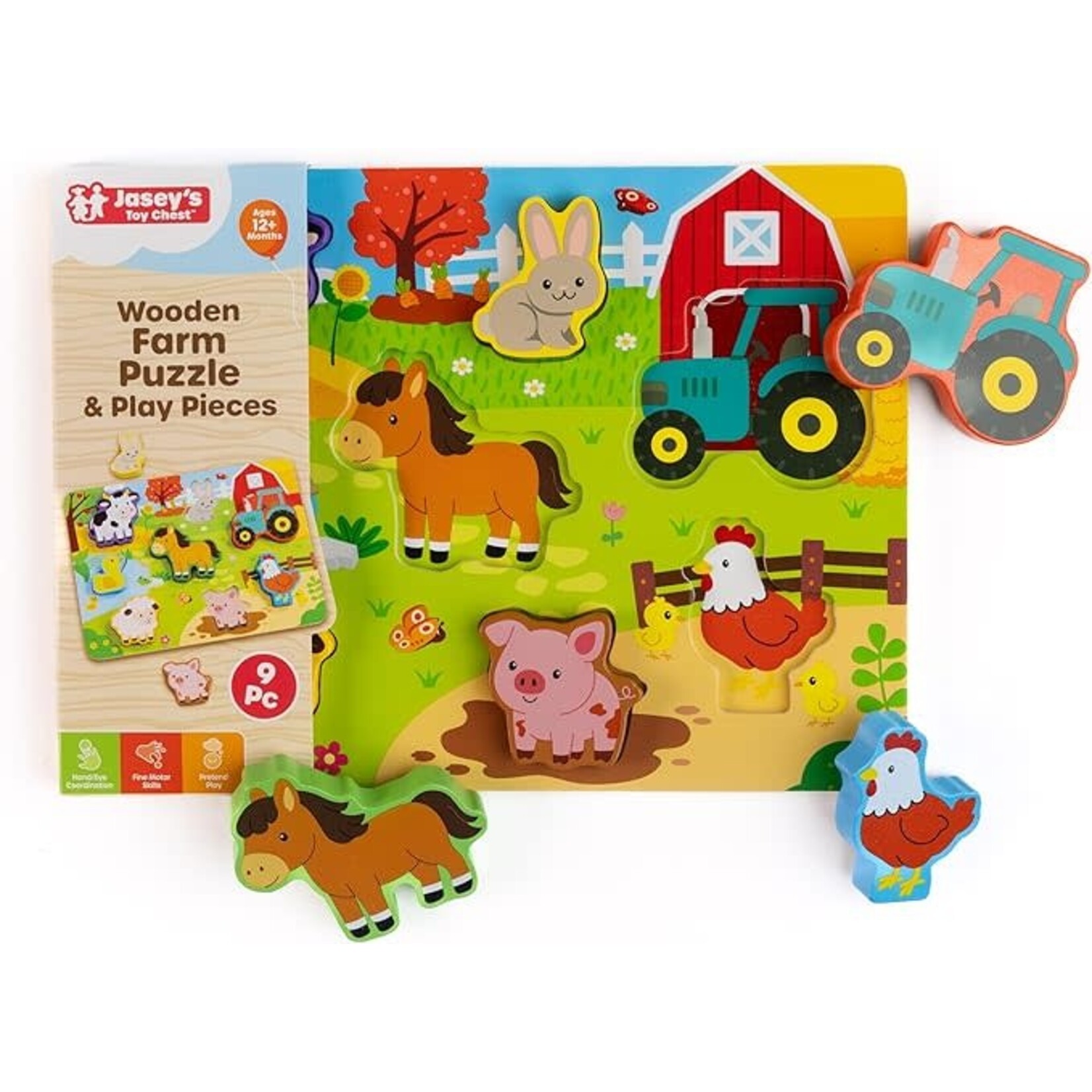 Jasey's Toy Chest Chunky Wood Farm Puzzle