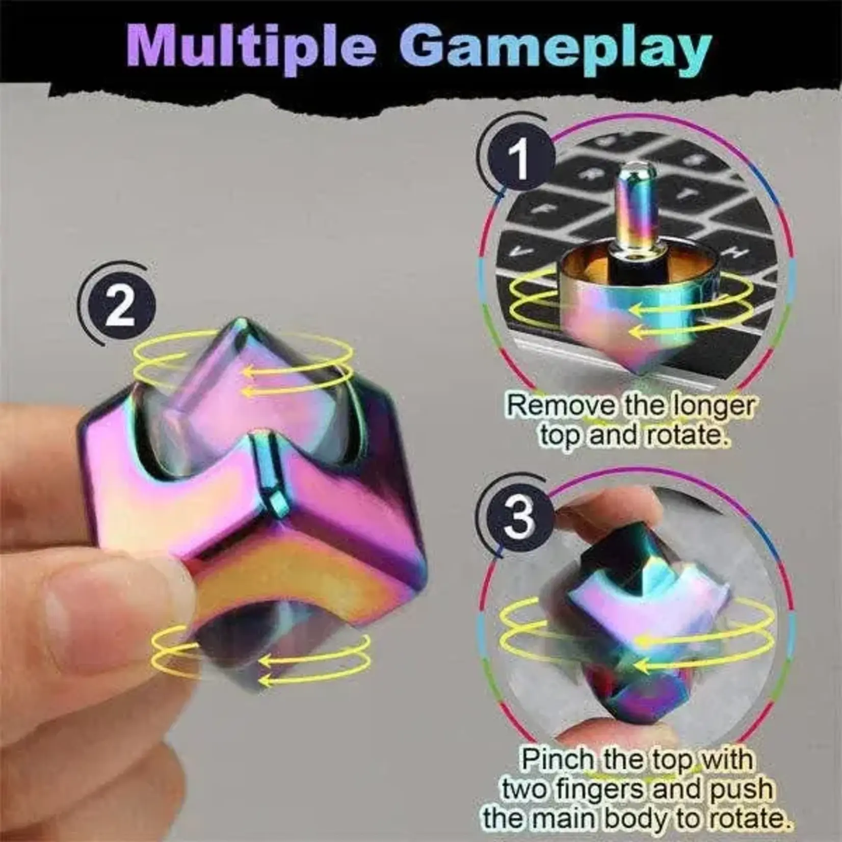 Watchitude Spin Cube Metal Spinner Fidget