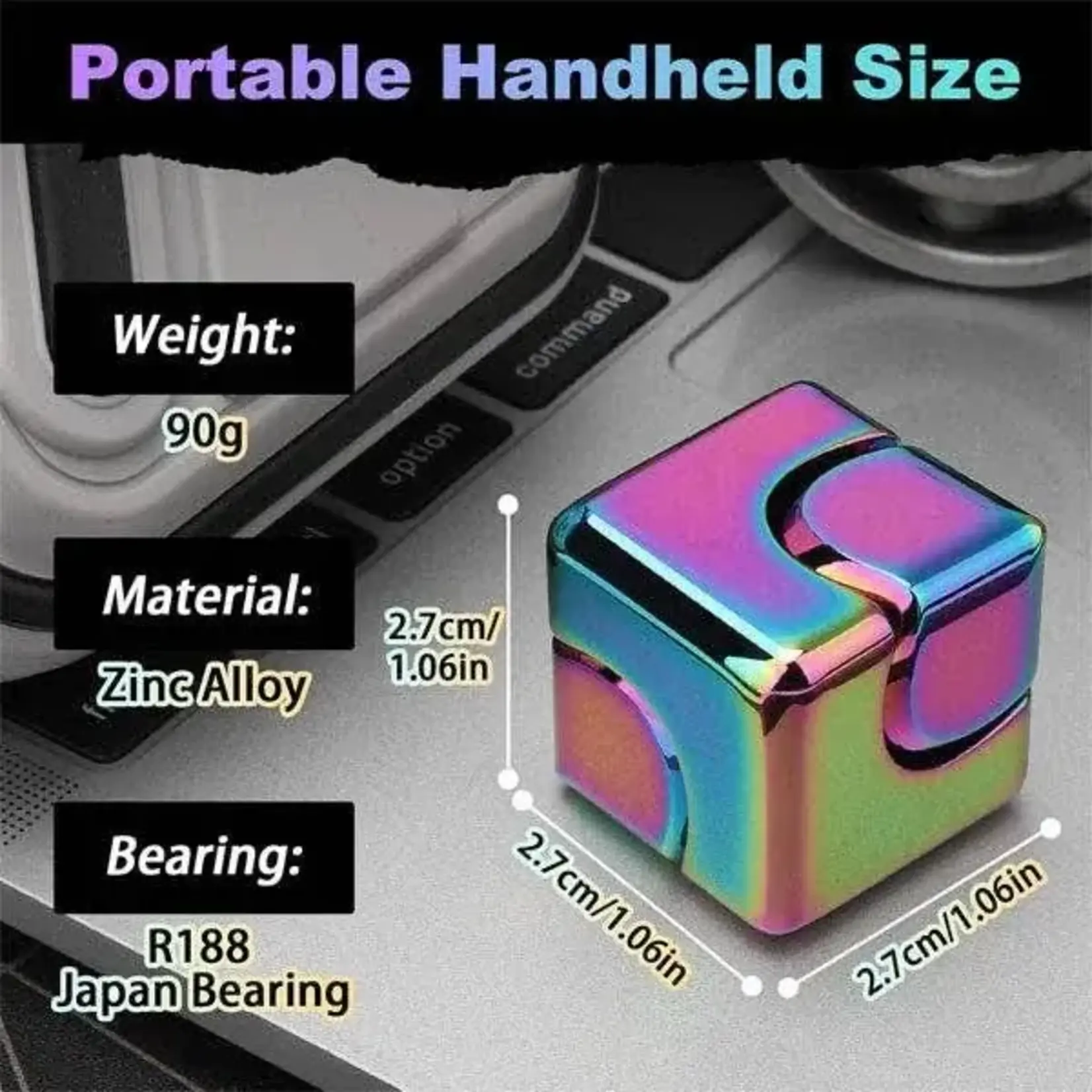 Watchitude Spin Cube Metal Spinner Fidget