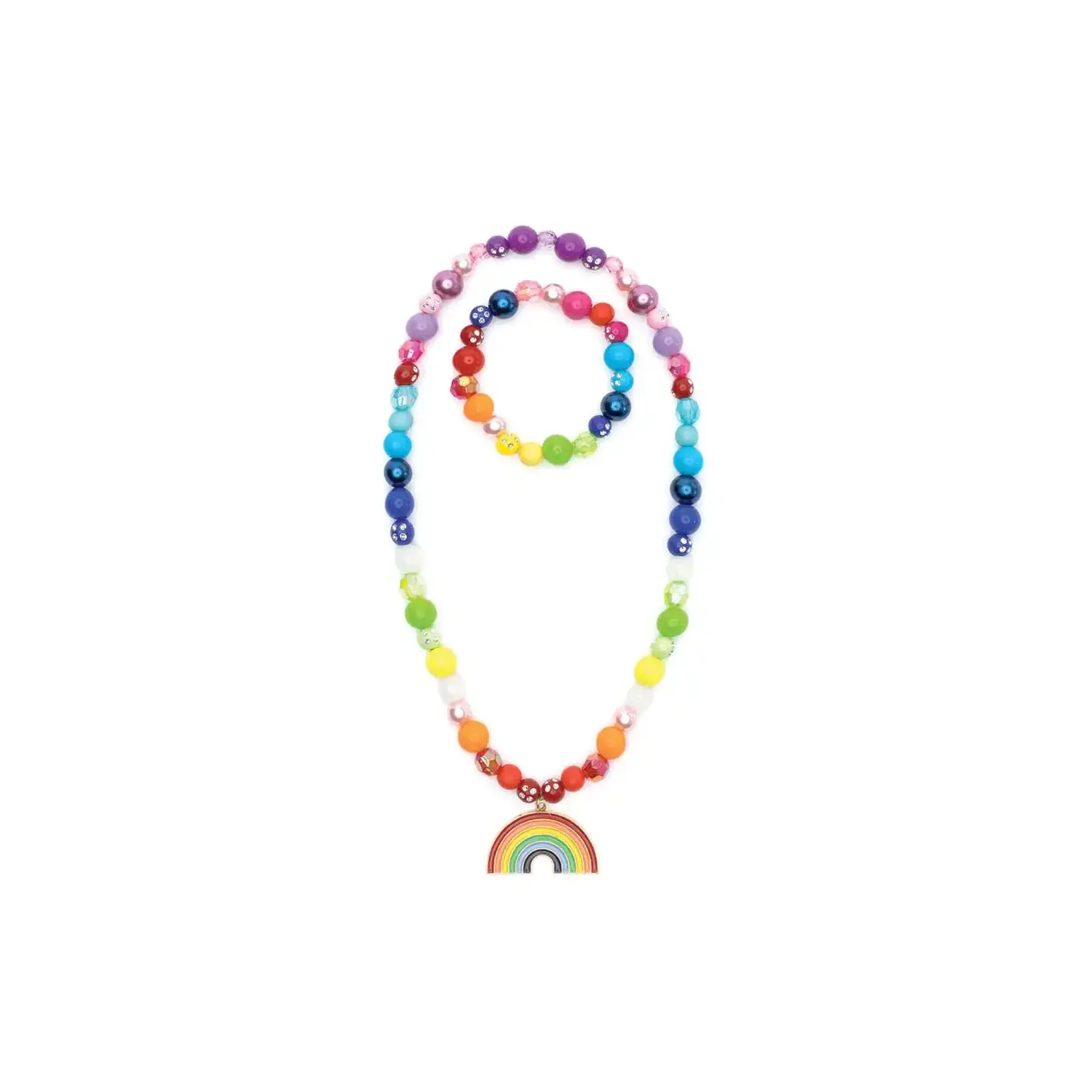 Great Pretenders Double Rainbow Necklace and Bracelet Set
