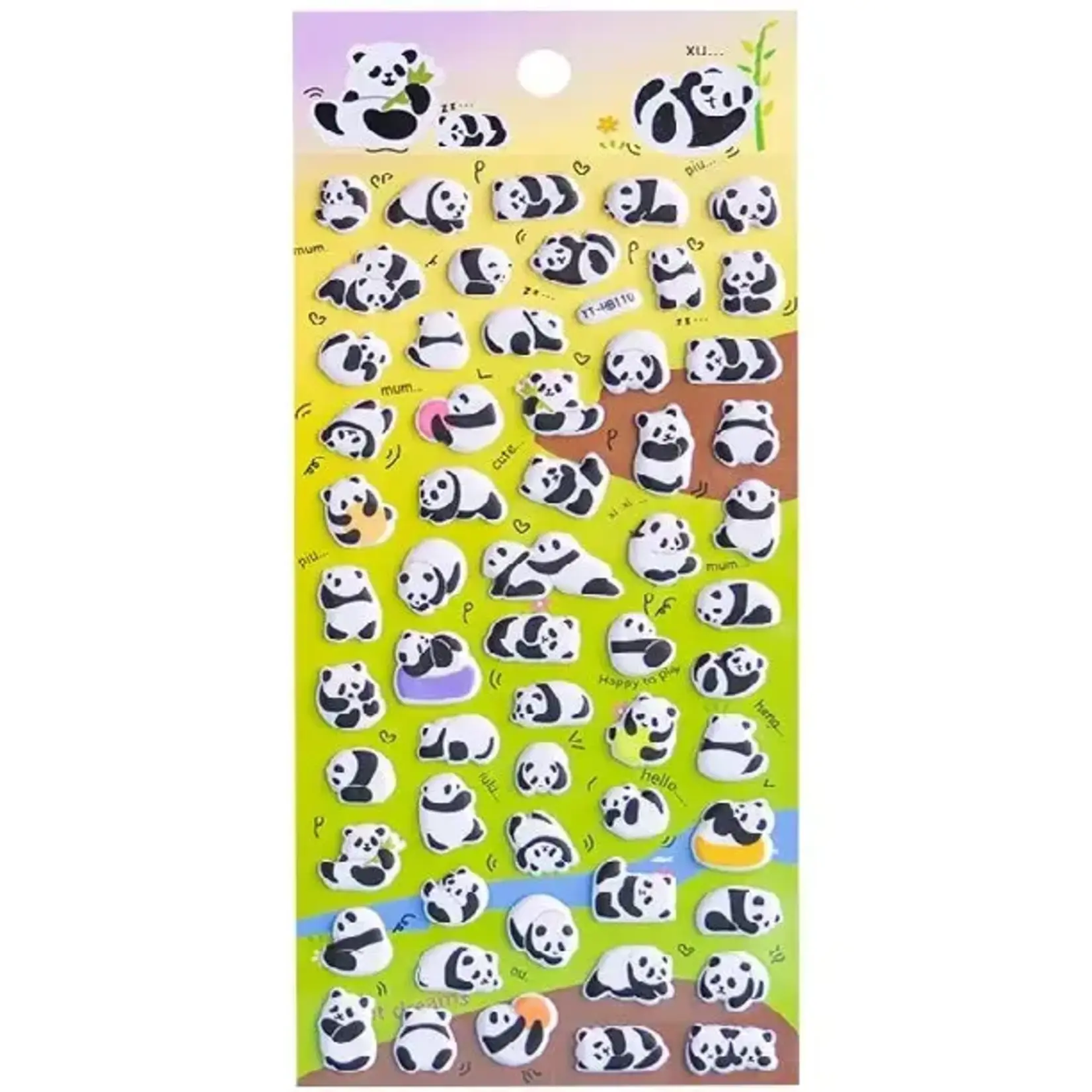 Panda Puffy Stickers (single sheet)