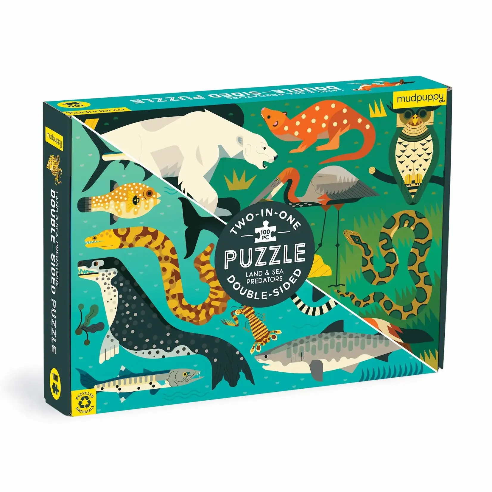 Land & Sea Predators Double Sided 100 Piece Puzzle