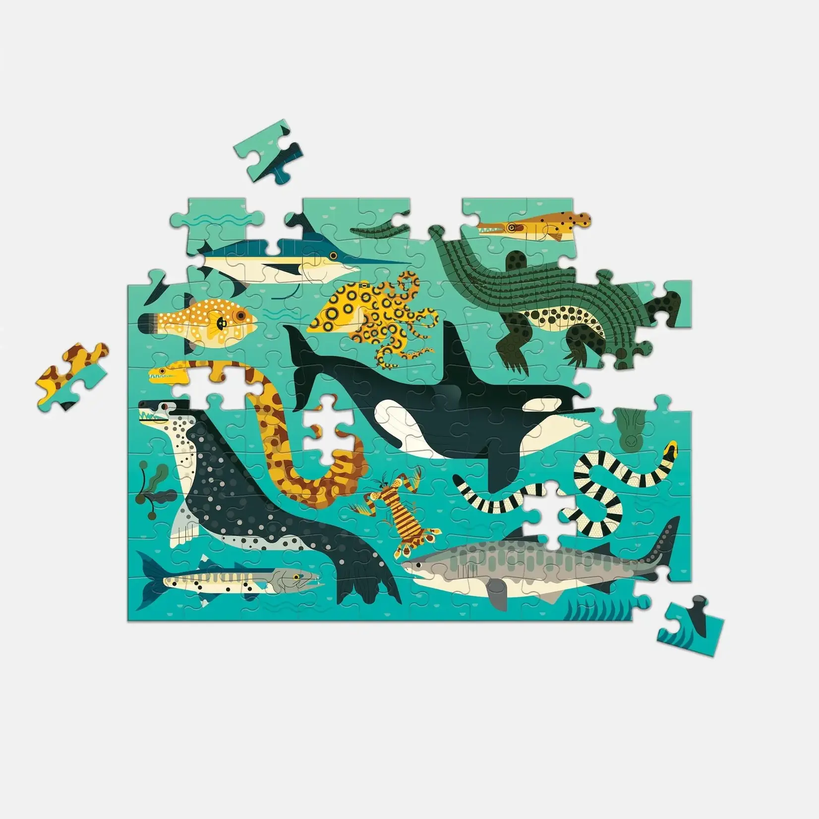 Land & Sea Predators Double Sided 100 Piece Puzzle