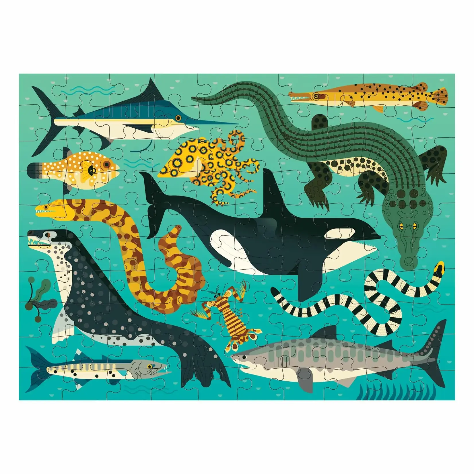 Land & Sea Predators Double Sided 100 Piece Puzzle