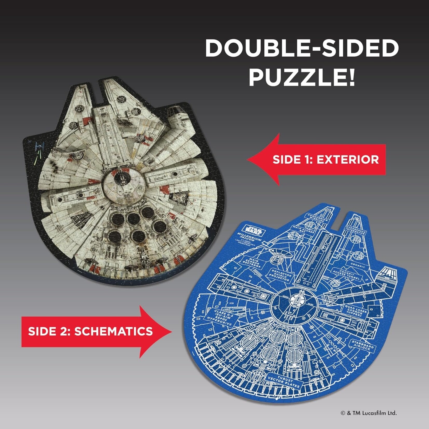 Ridley's Games Star Wars Millennium Falcon 1000 Piece Shaped Puzzle