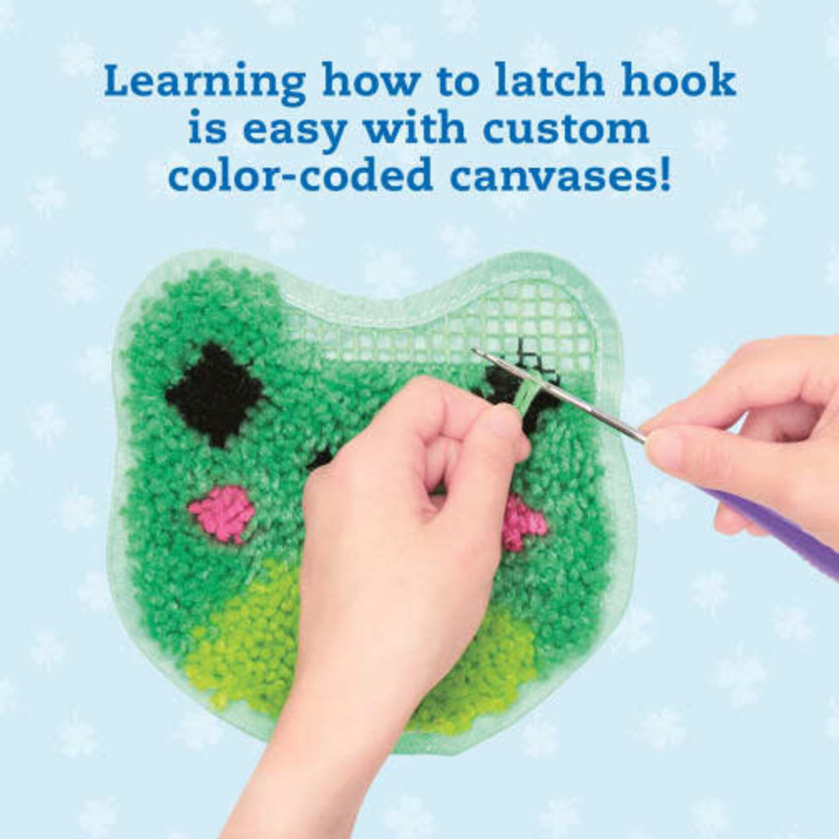 Klutz Latch Hook Animals: Red Panda, Frog, Shark