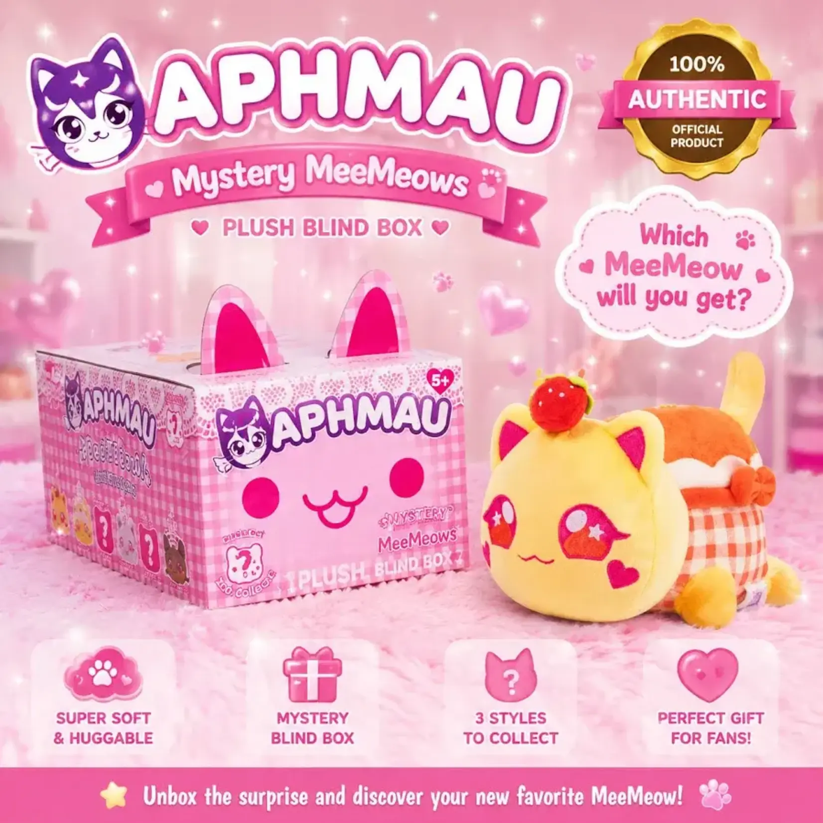 Bonkers Toy Co. Aphmau MeeMeows Mystery Plush Bakery Edition
