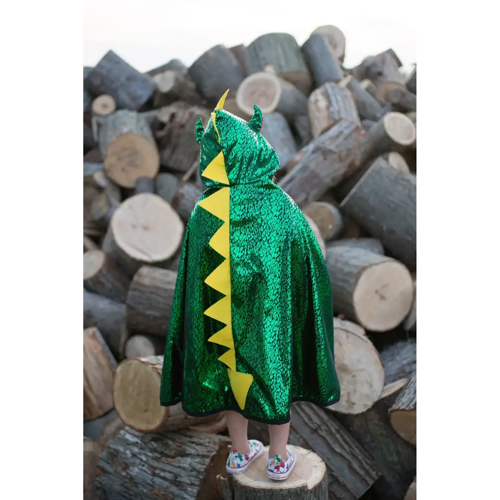 Great Pretenders Reversible Cape Green Dragon/Silver Knight 7-8