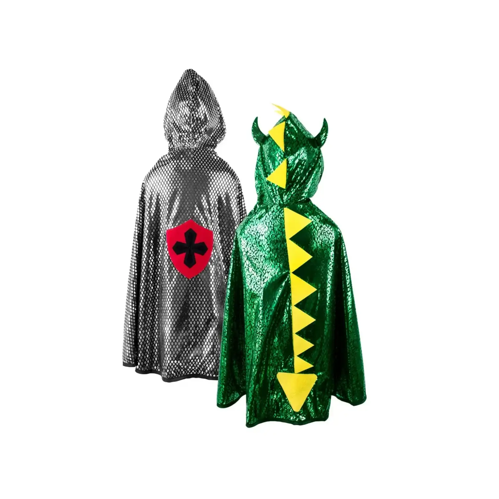 Great Pretenders Reversible Cape Green Dragon/Silver Knight 7-8