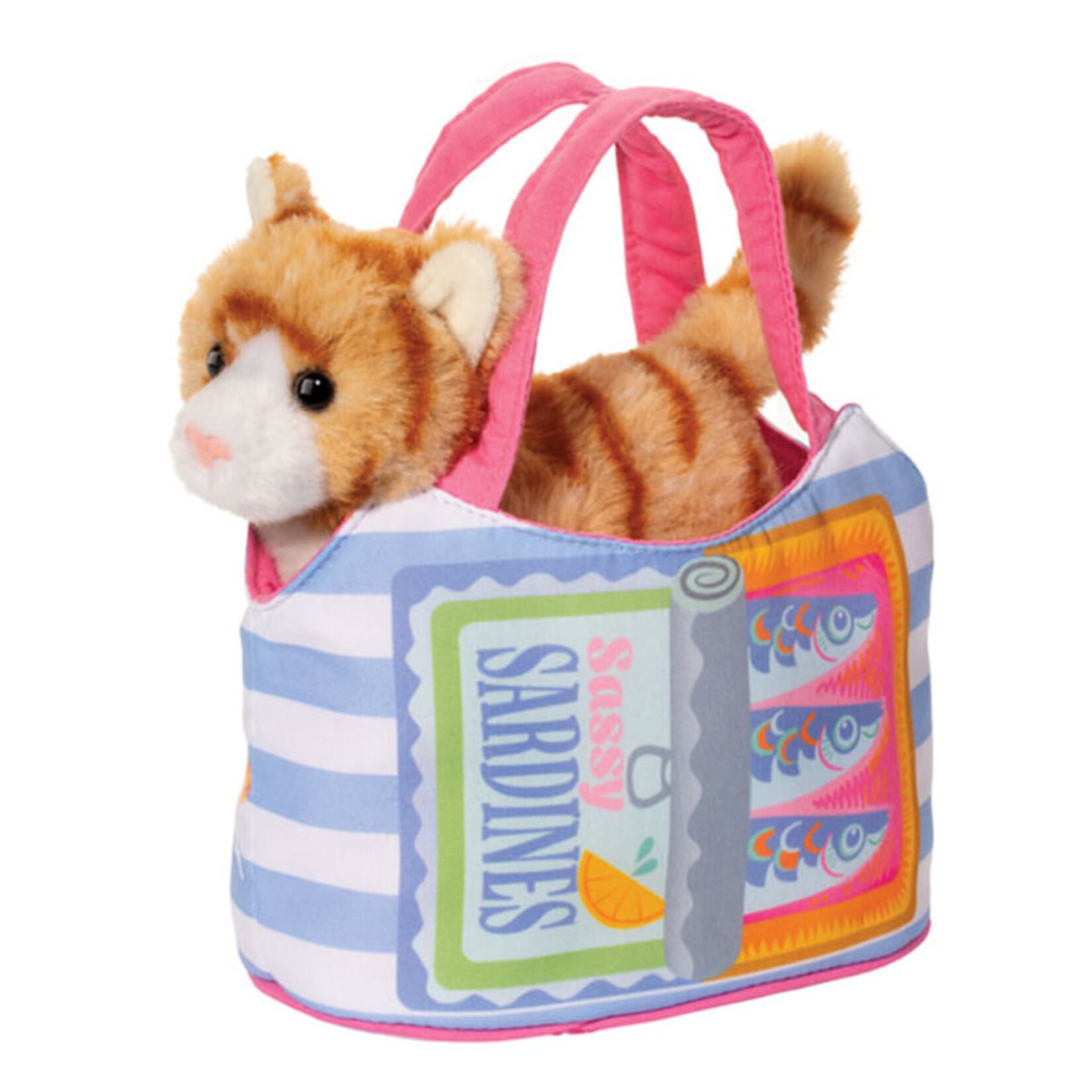 Douglas Toys Sardine Sassy Pet Sak w/ Striped Cat