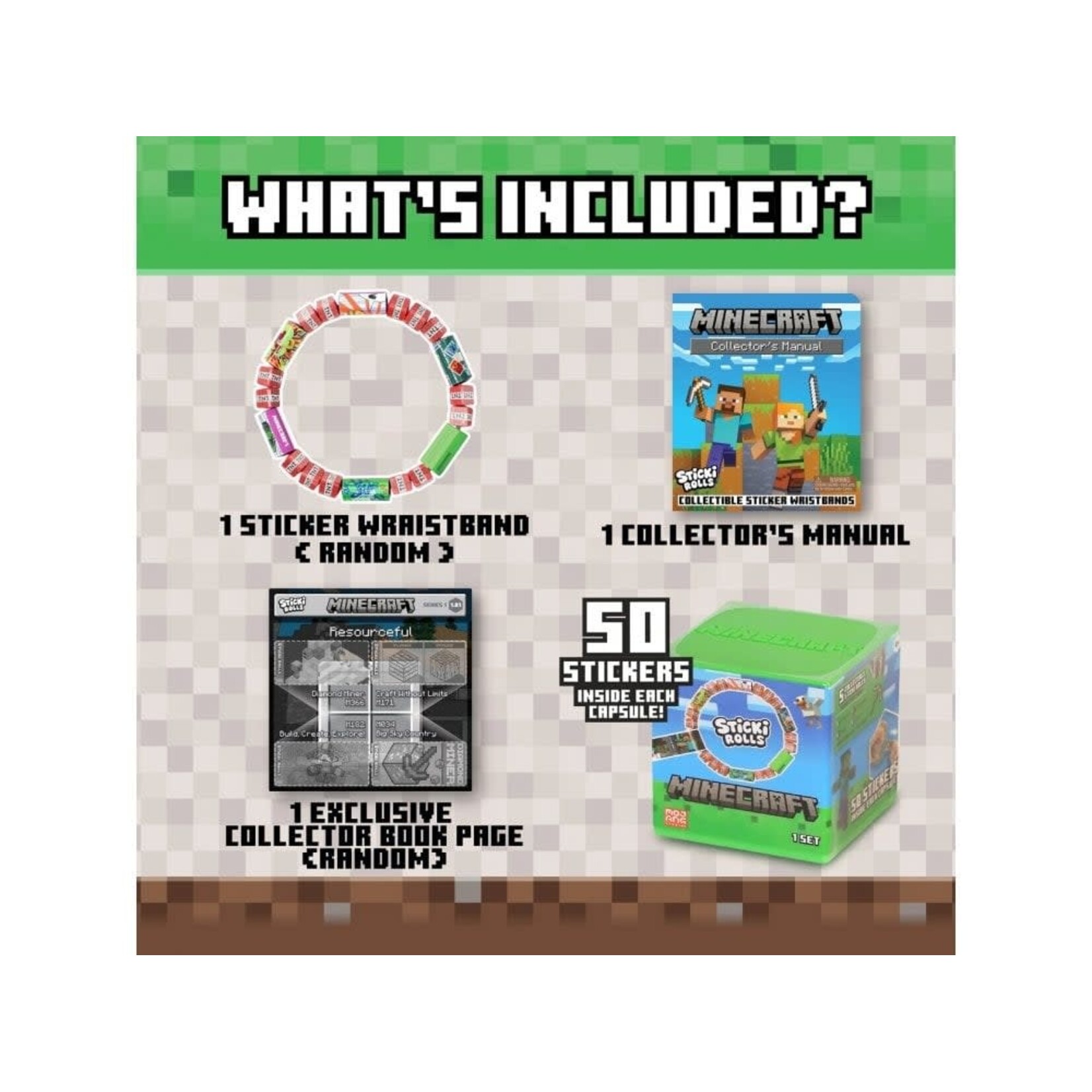 Toysmith Sticki Rolls Minecraft Capsule