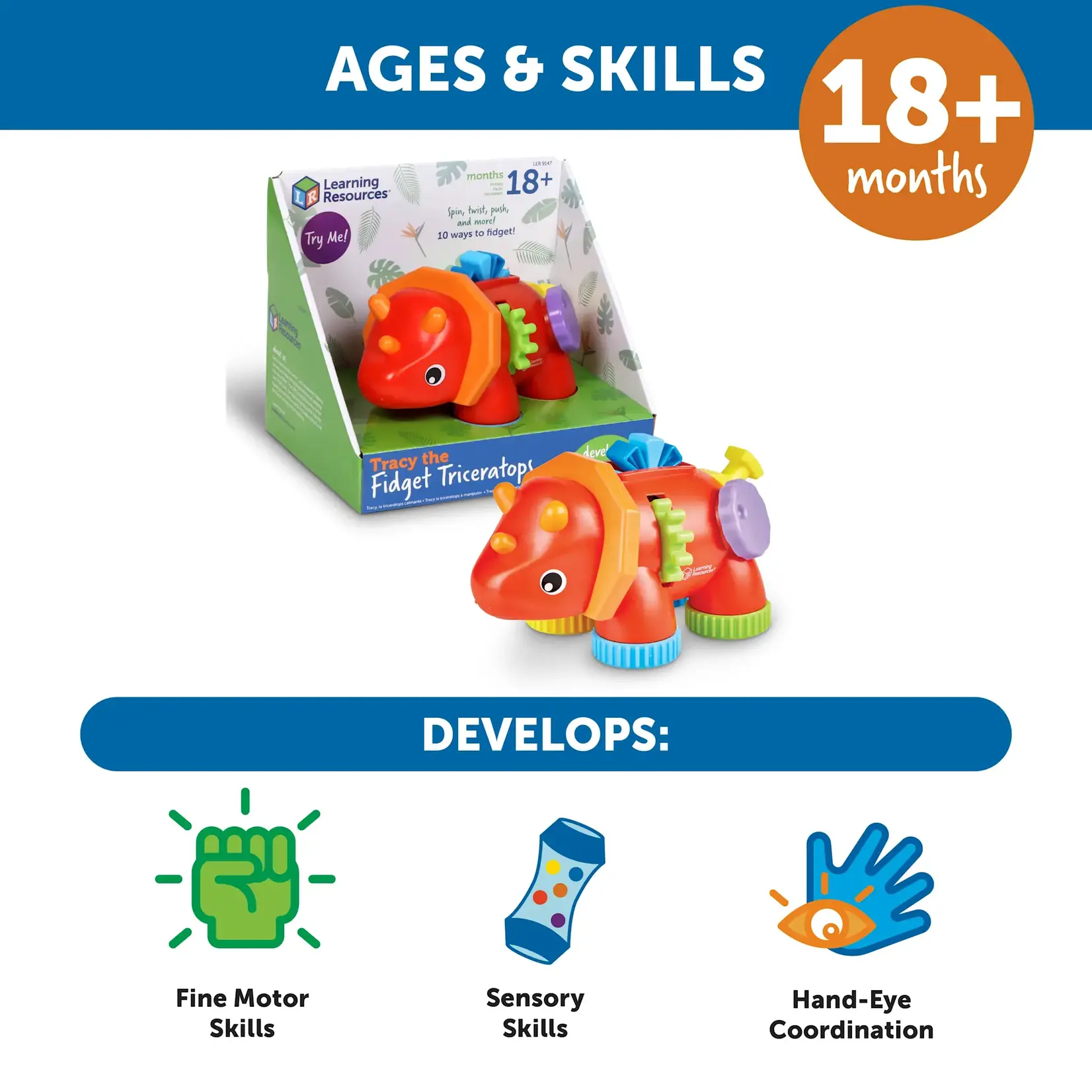 Learning Resources Tracy The Fidget Triceratops
