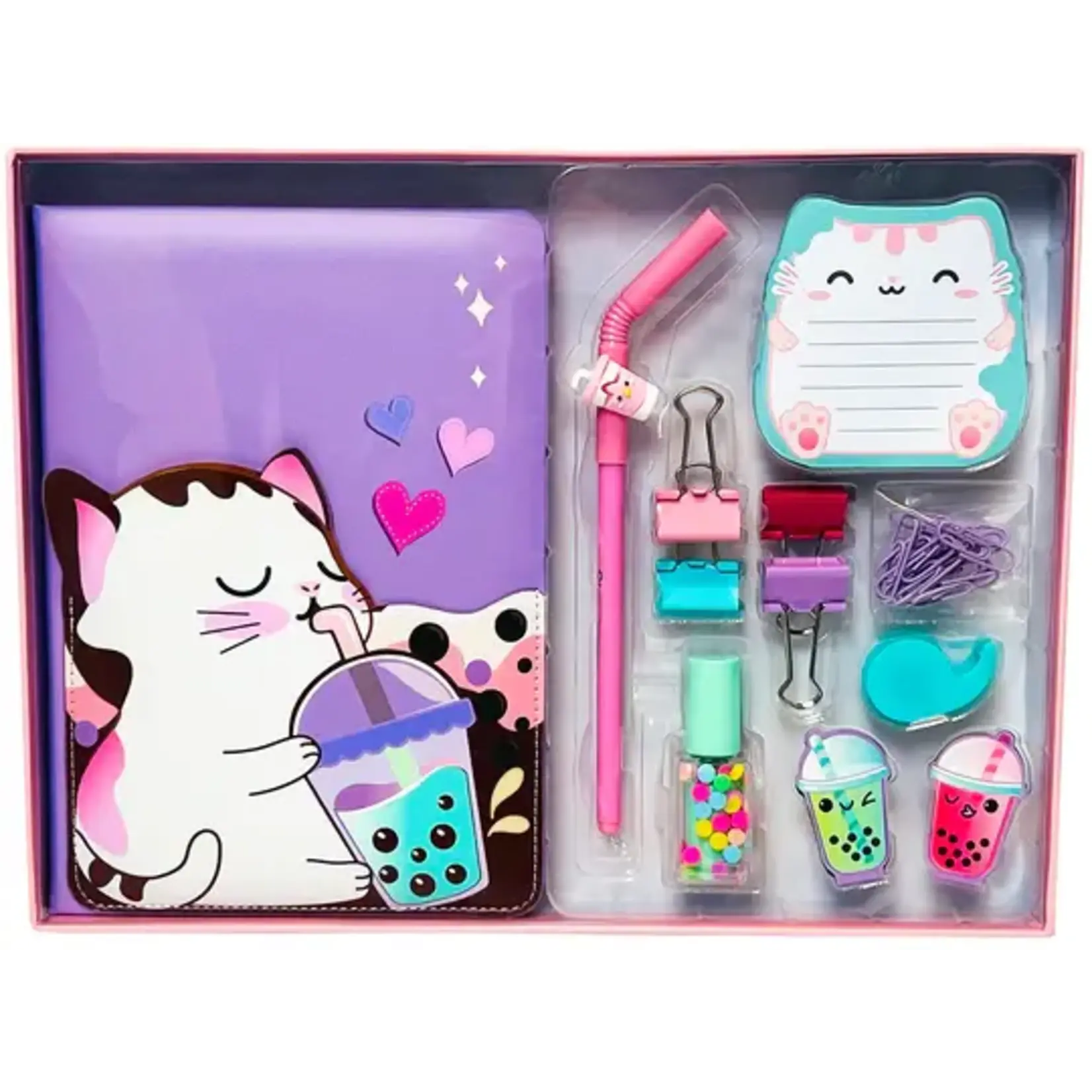 Streamline Boba Sippin' Cat Stationary Set