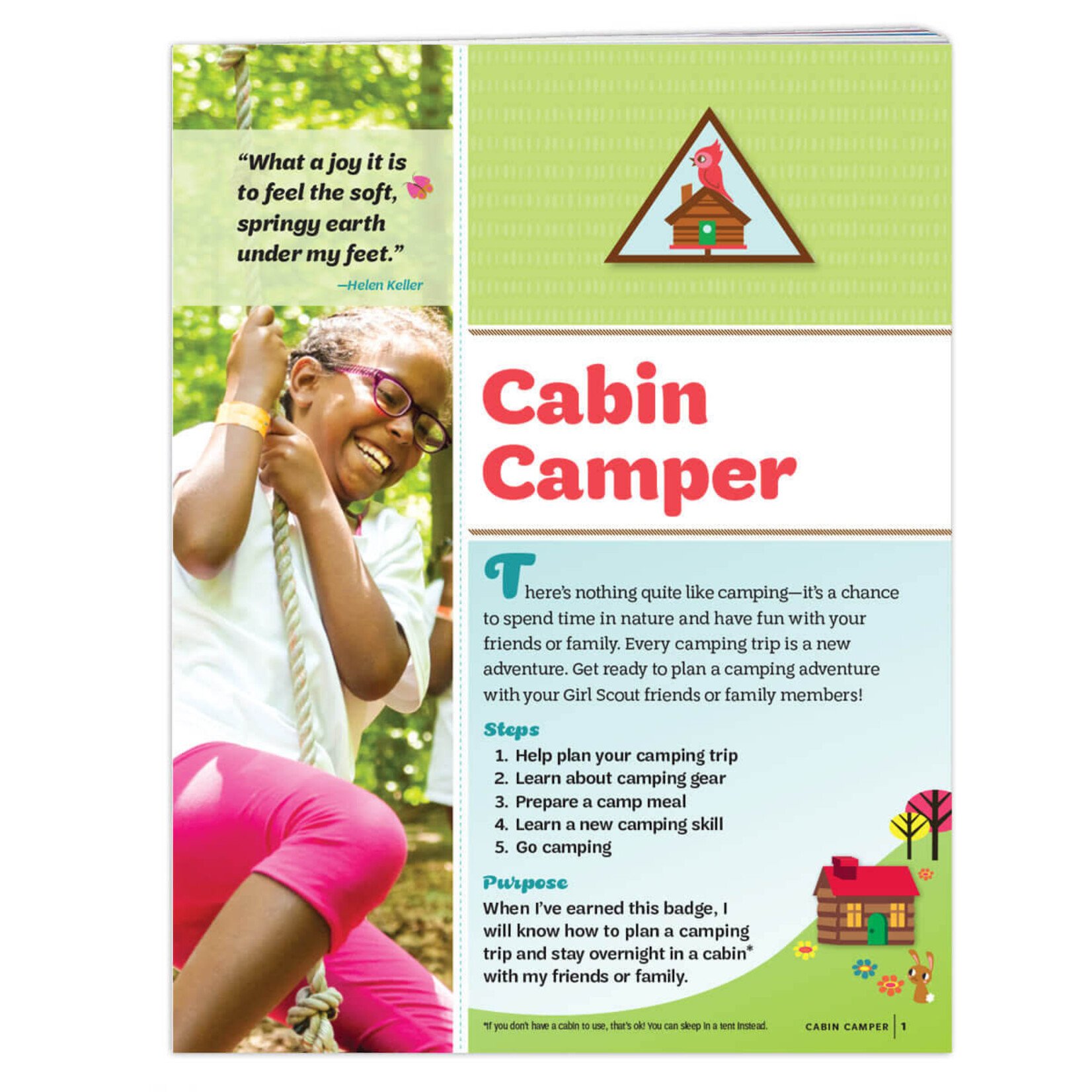 Girl Scout Merchandise Brownie Cabin Camper Badge Requirements