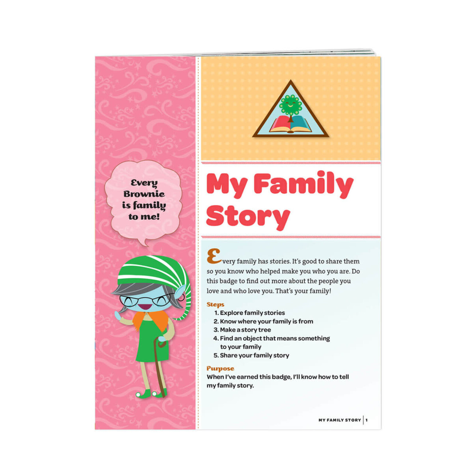 Girl Scout Merchandise Brownie My Family Story Badge Requirements