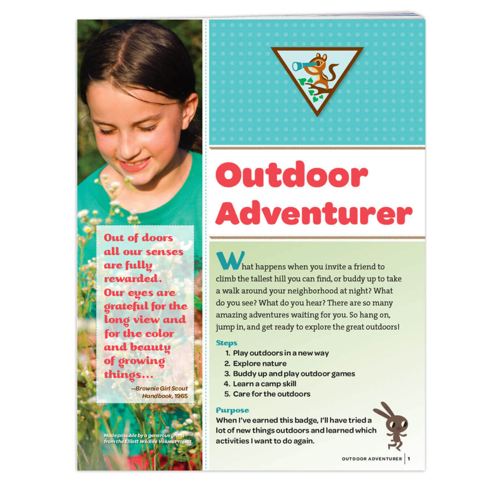 Girl Scout Merchandise Brownie Outdoor Adventurer Badge Requirements