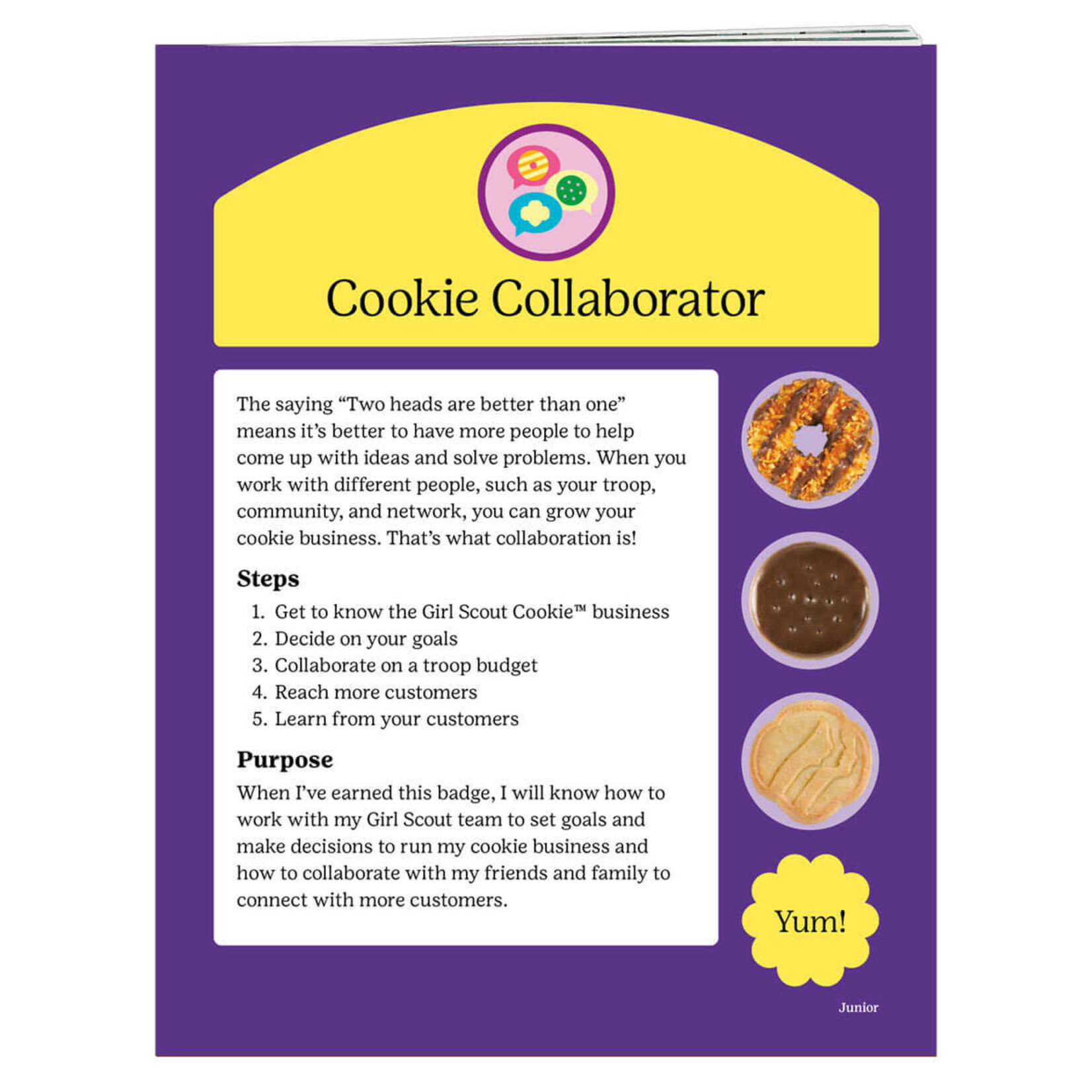 Girl Scout Merchandise Junior Cookie Collaborator Badge Requirements