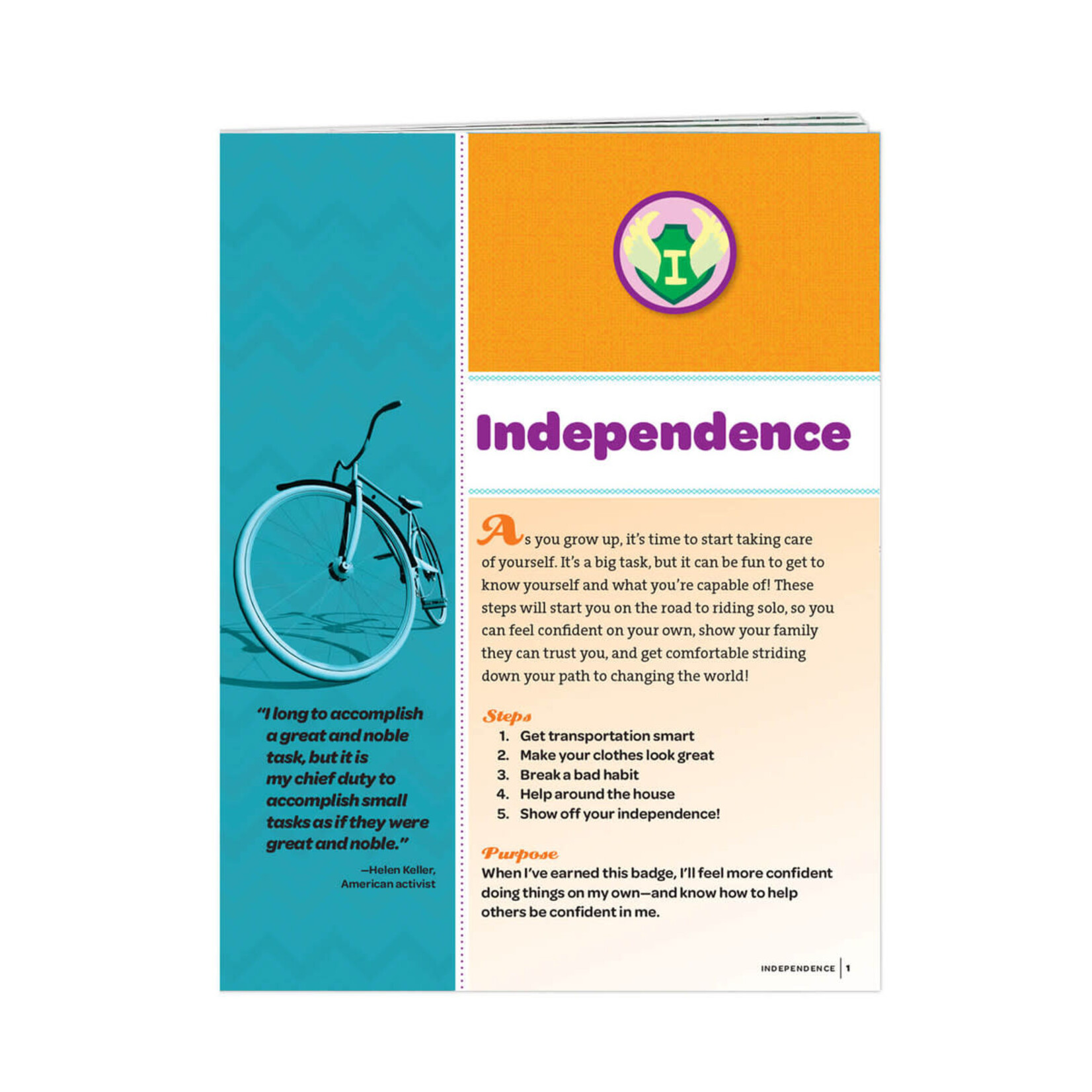Girl Scout Merchandise Junior Independence Badge Requirements