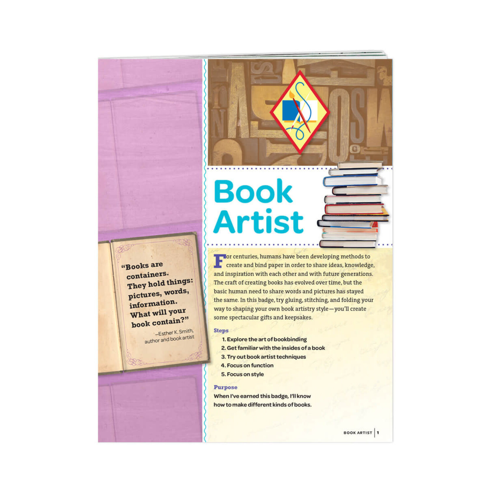 Girl Scout Merchandise Cadette Book Artist Badge Requirements