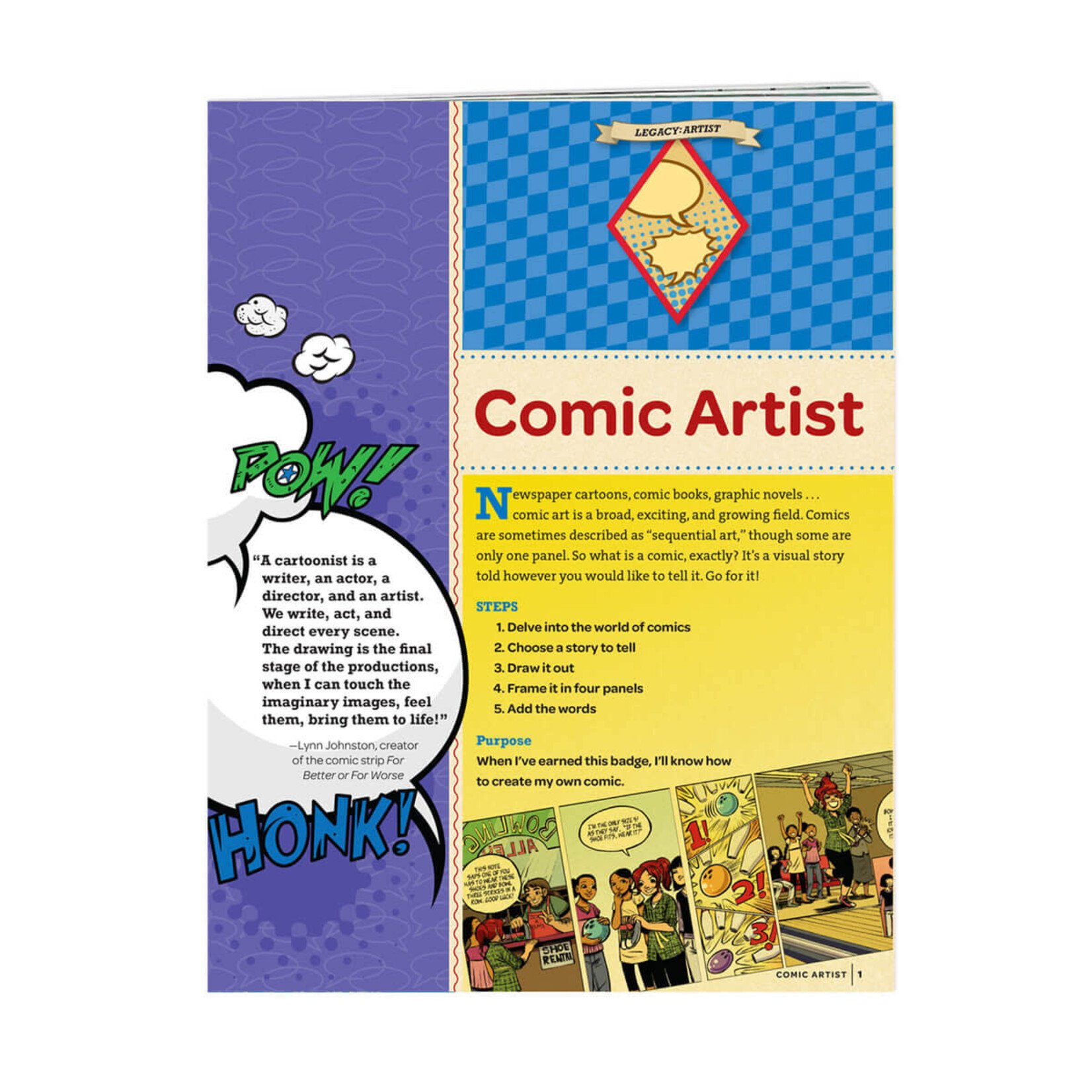 Girl Scout Merchandise Cadette Comic  Artist Badge Requirements