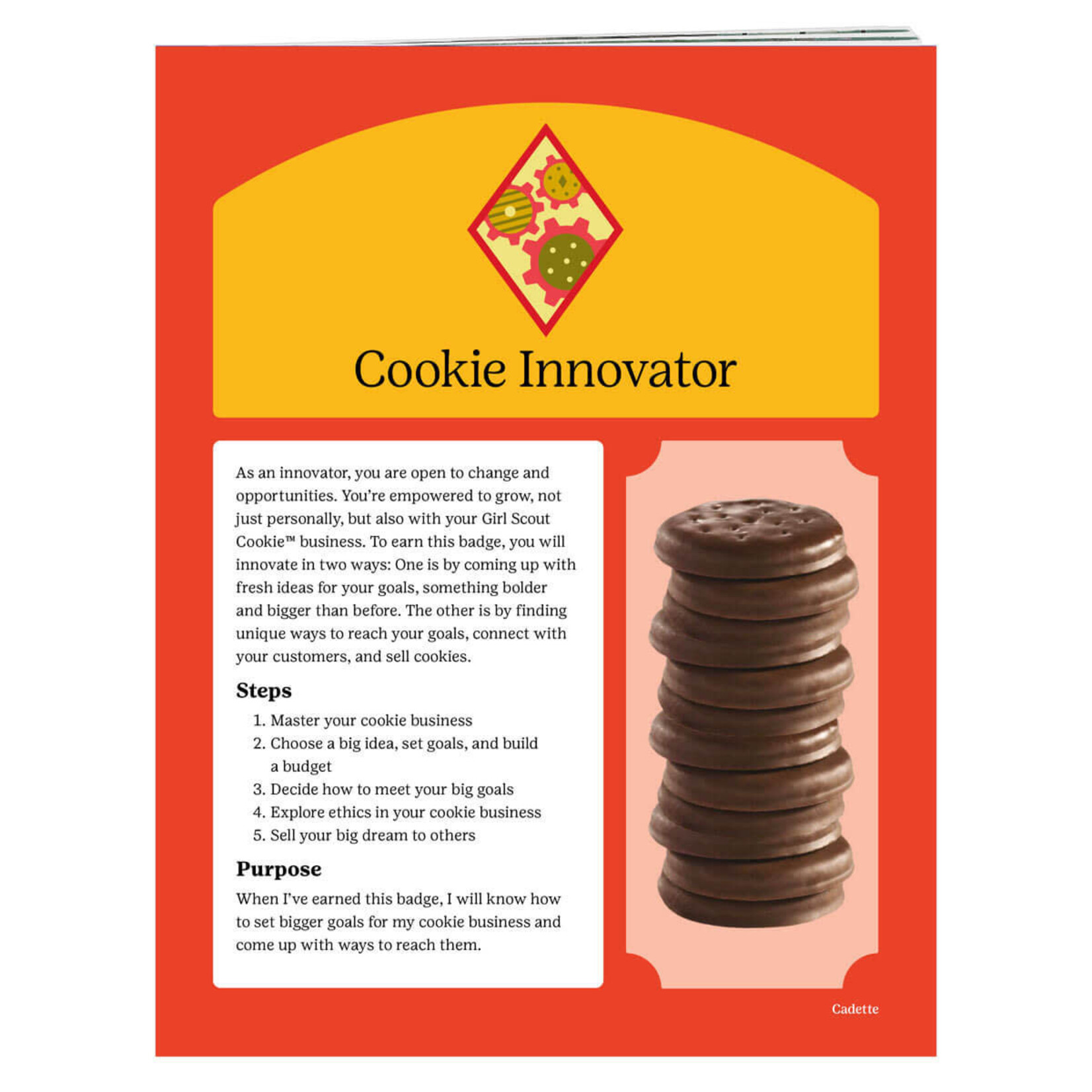 Girl Scout Merchandise Cadette Cookie Innovator Badge Requirements